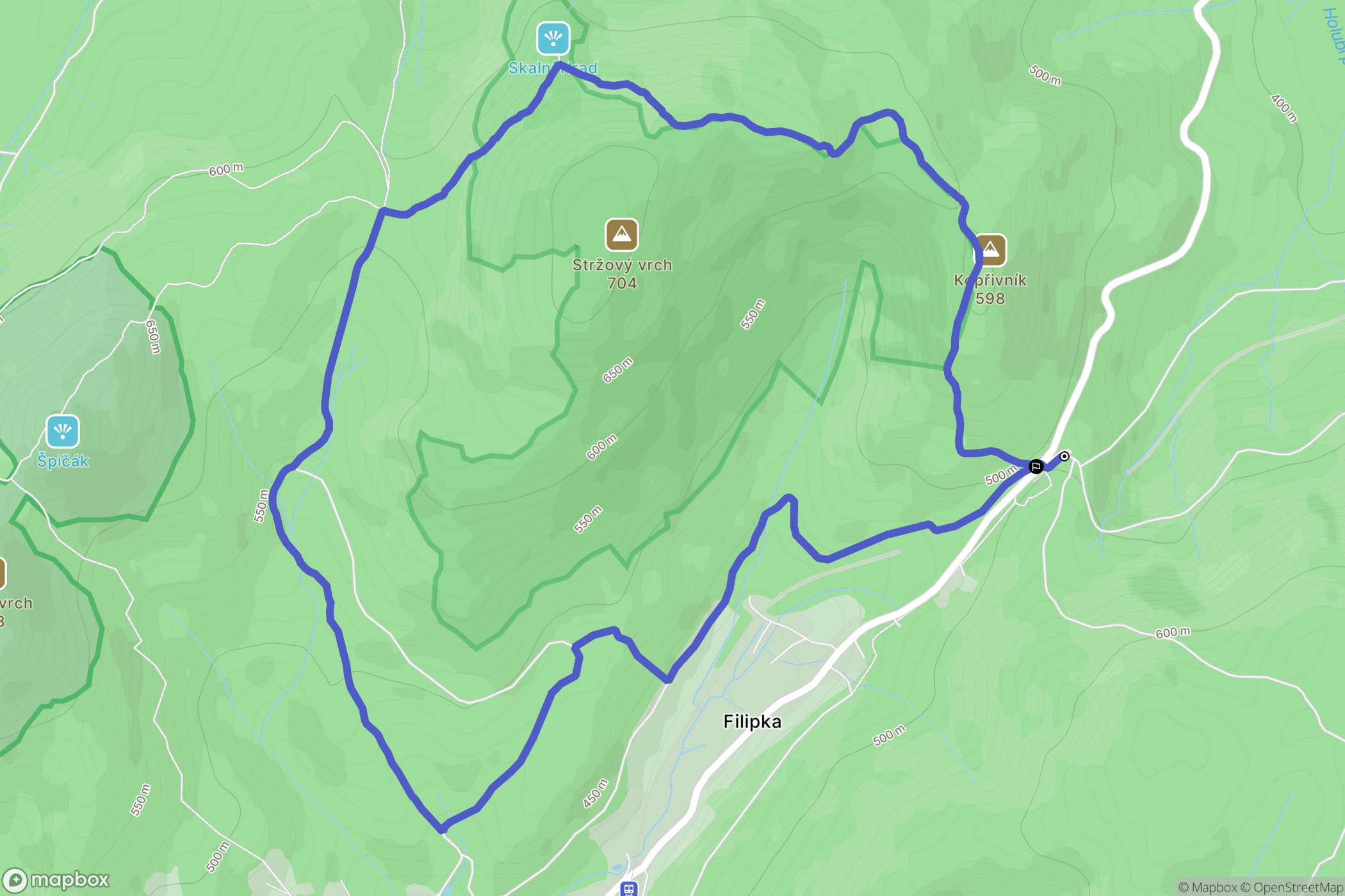 Oldřichov v Hájích: mapa trasy - Czechia