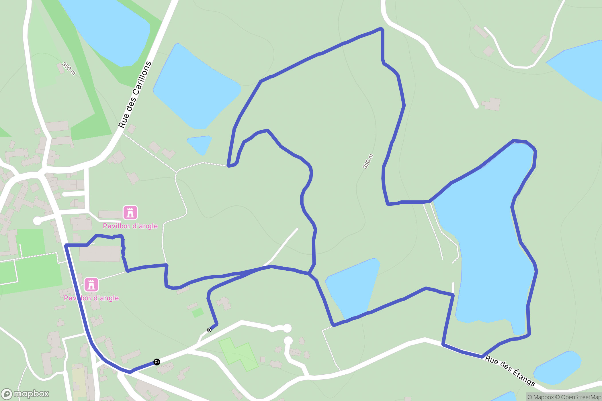 Les Cars : carte du parcours de randonnée - France