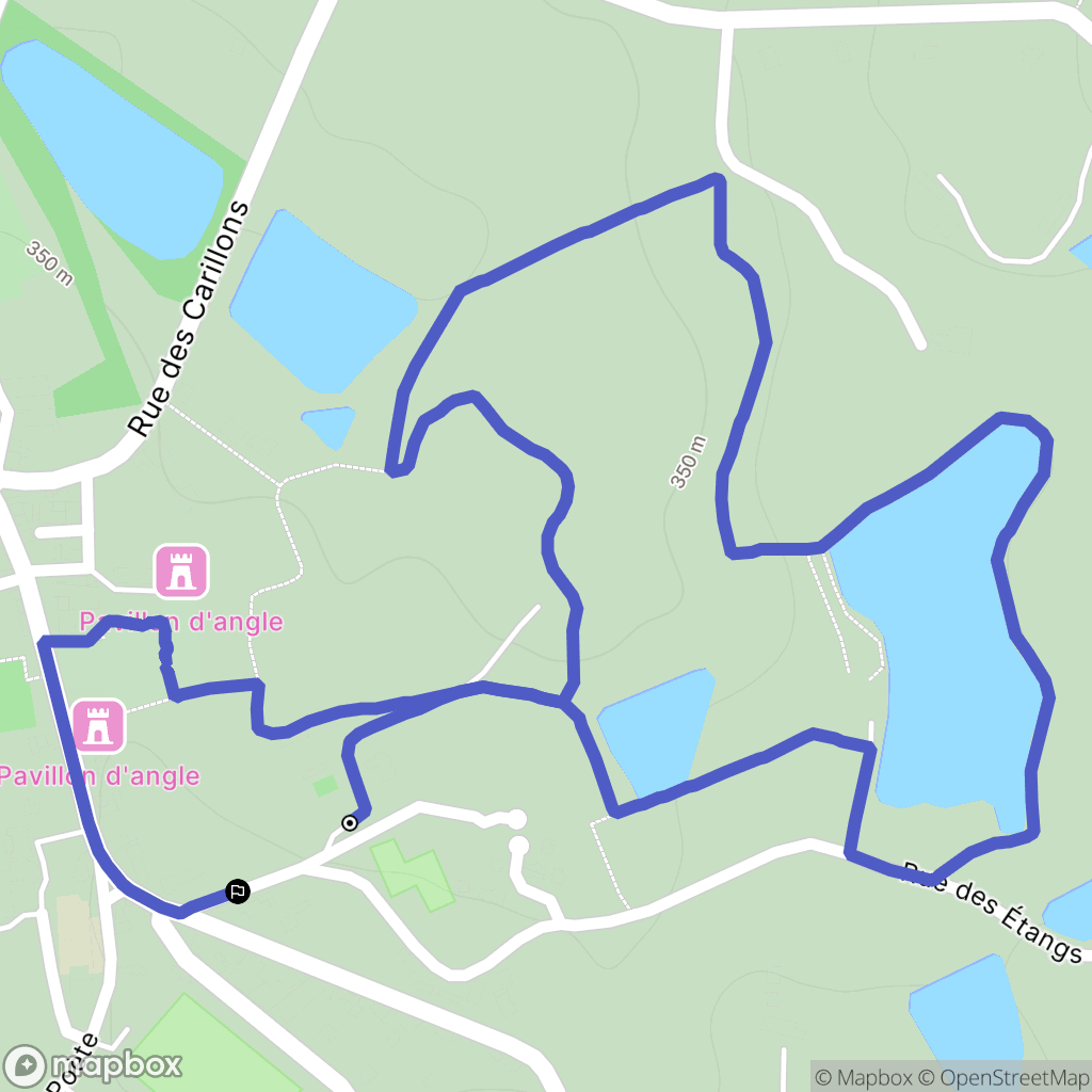 Les Cars : carte du parcours de randonnée - France