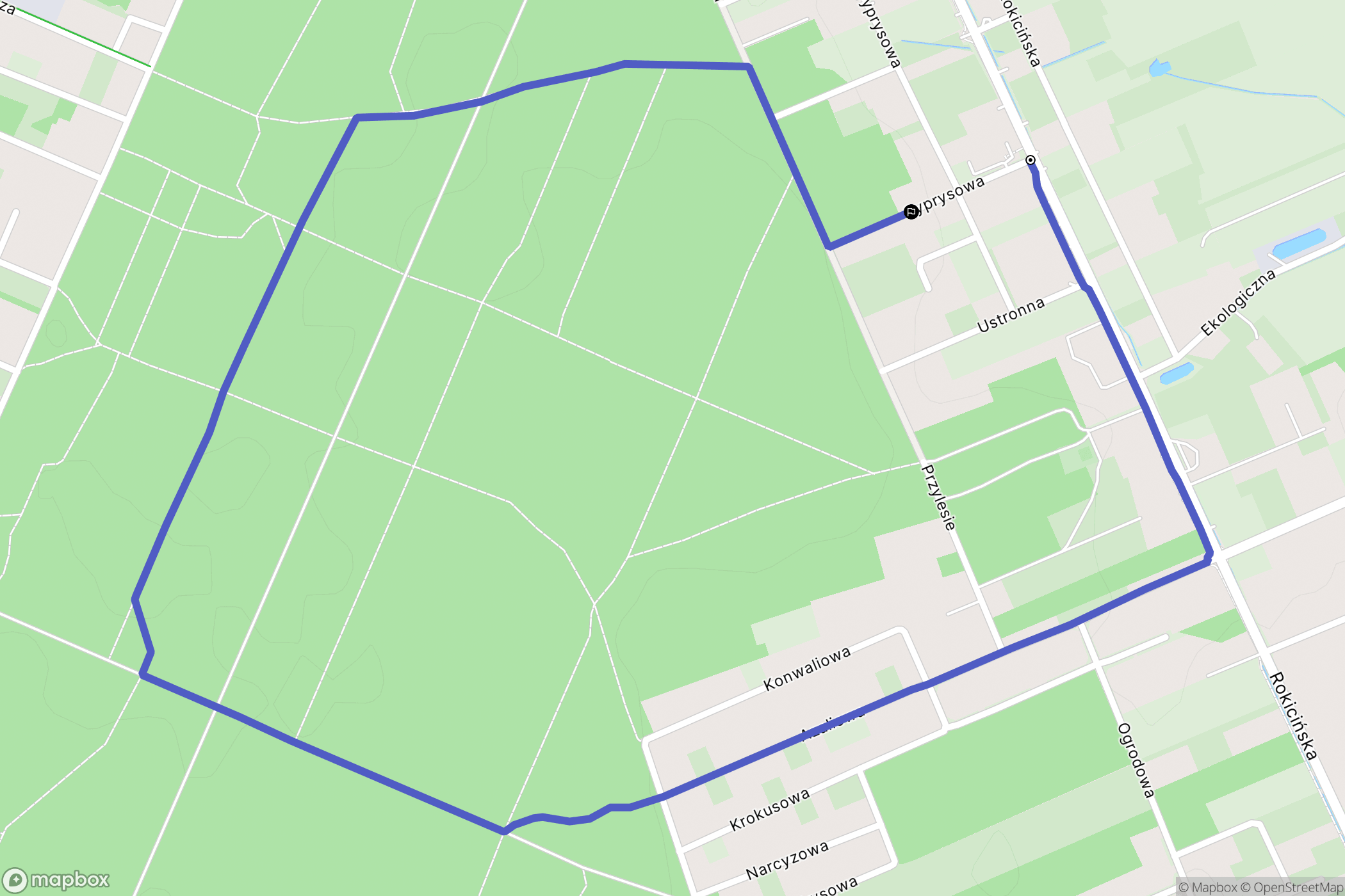 Kraszew: mapa trasy - Poland