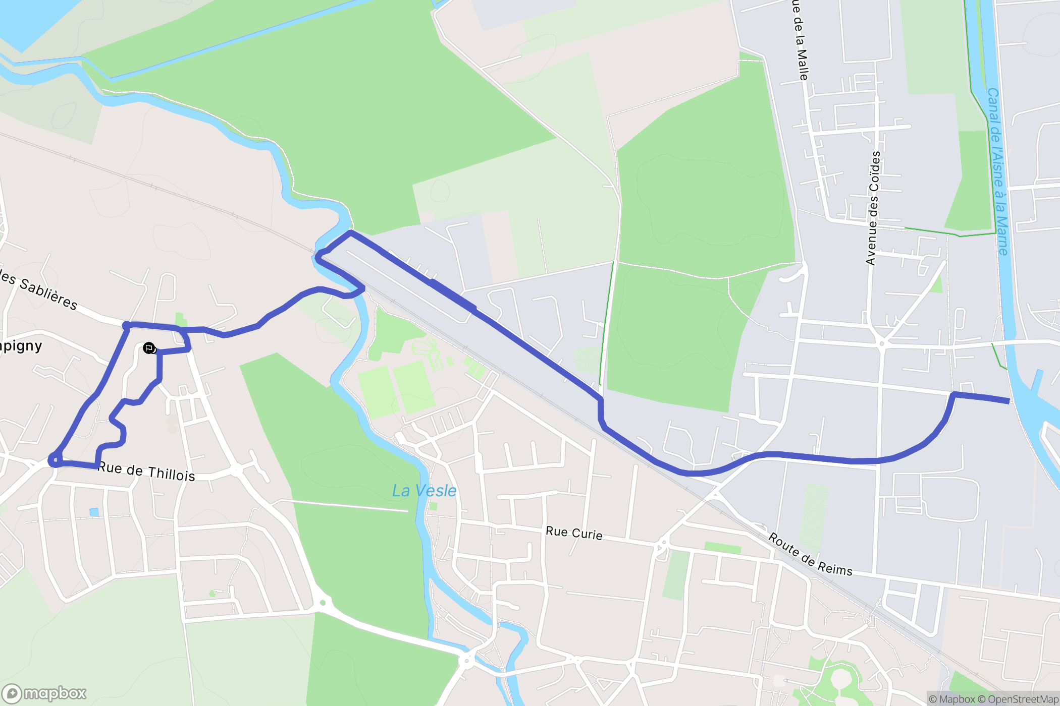 Champigny : carte du parcours de randonnée - France