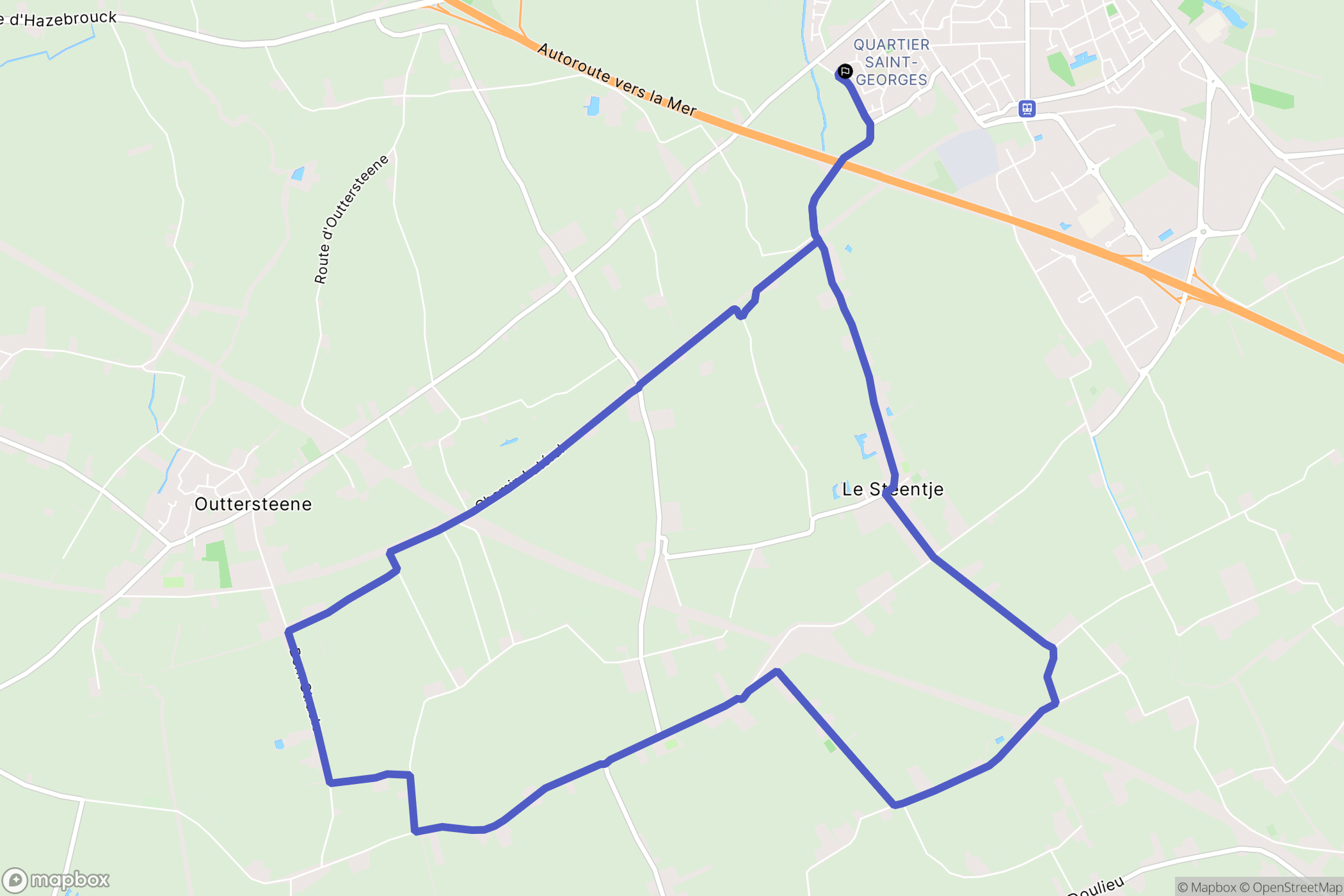 Bailleul : carte du parcours de randonnée - France