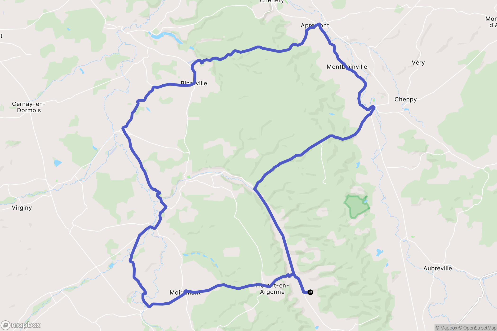 Le Neufour : carte du parcours de randonnée - France