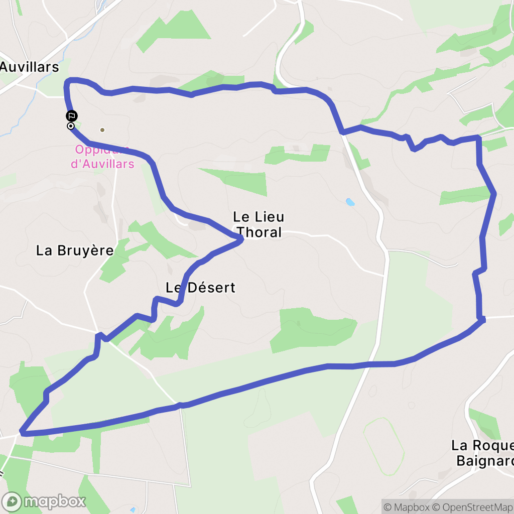 Auvillars : carte du parcours de randonnée - France