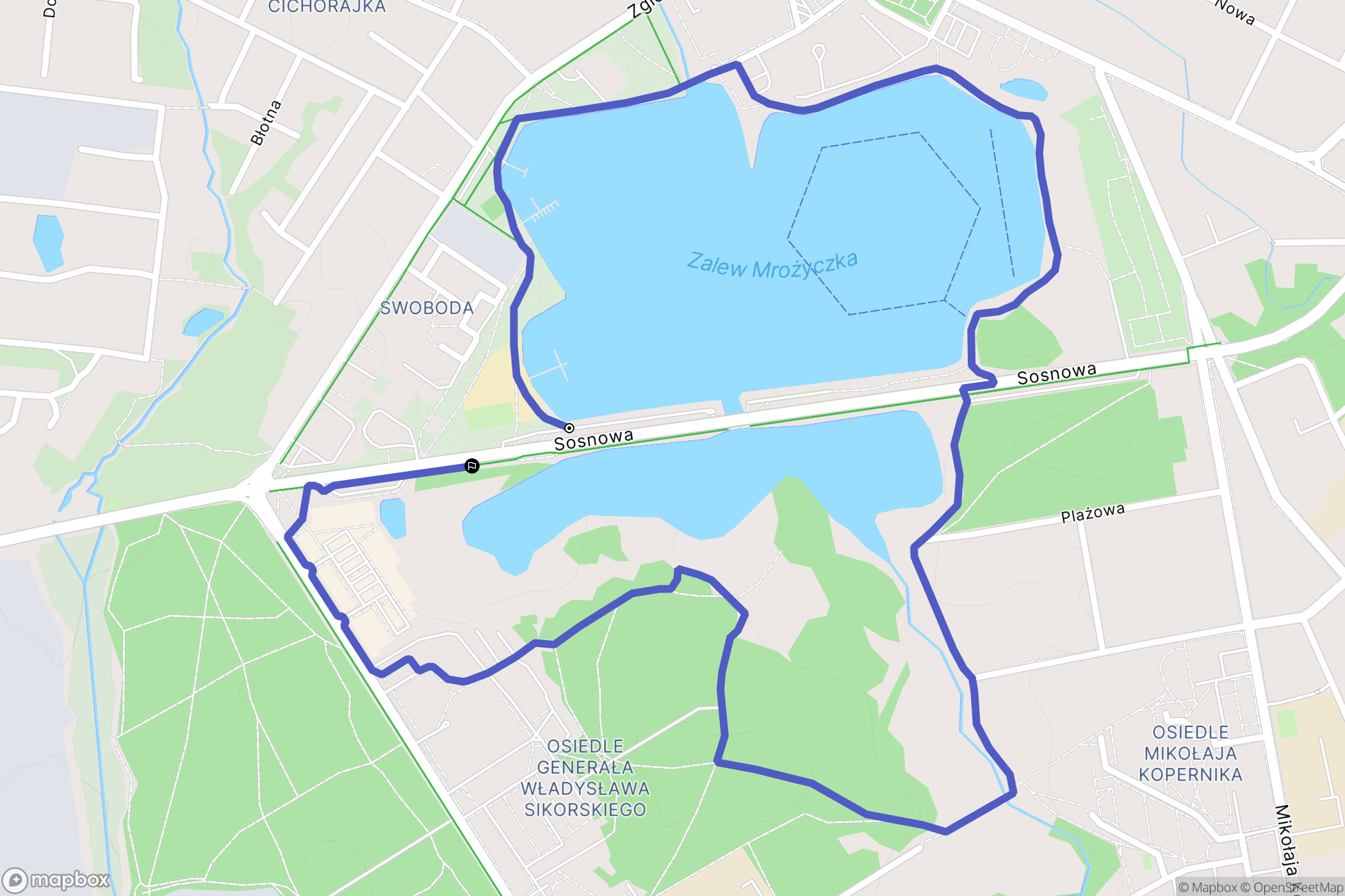 Głowno: mapa trasy - Poland