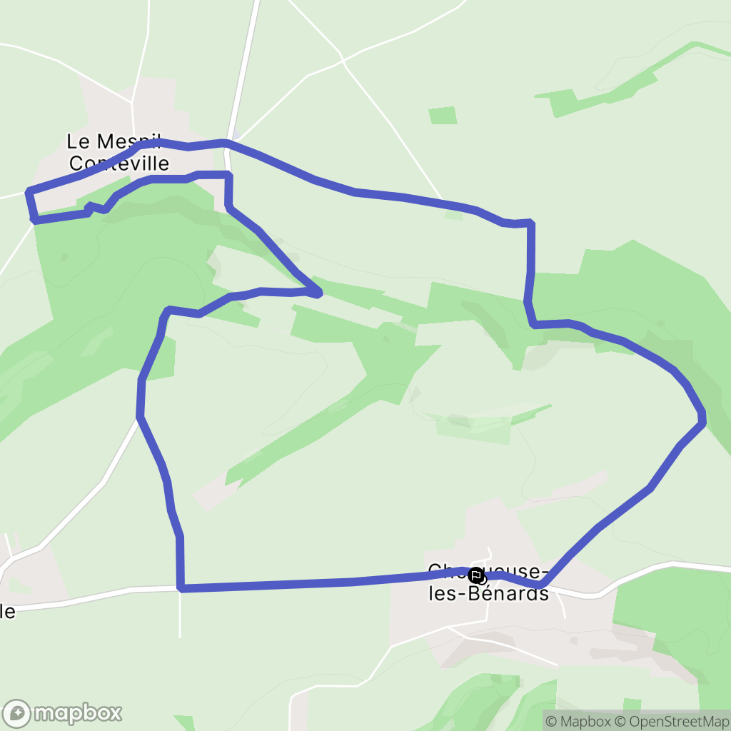 Choqueuse-les-Bénards : carte du parcours de randonnée - France