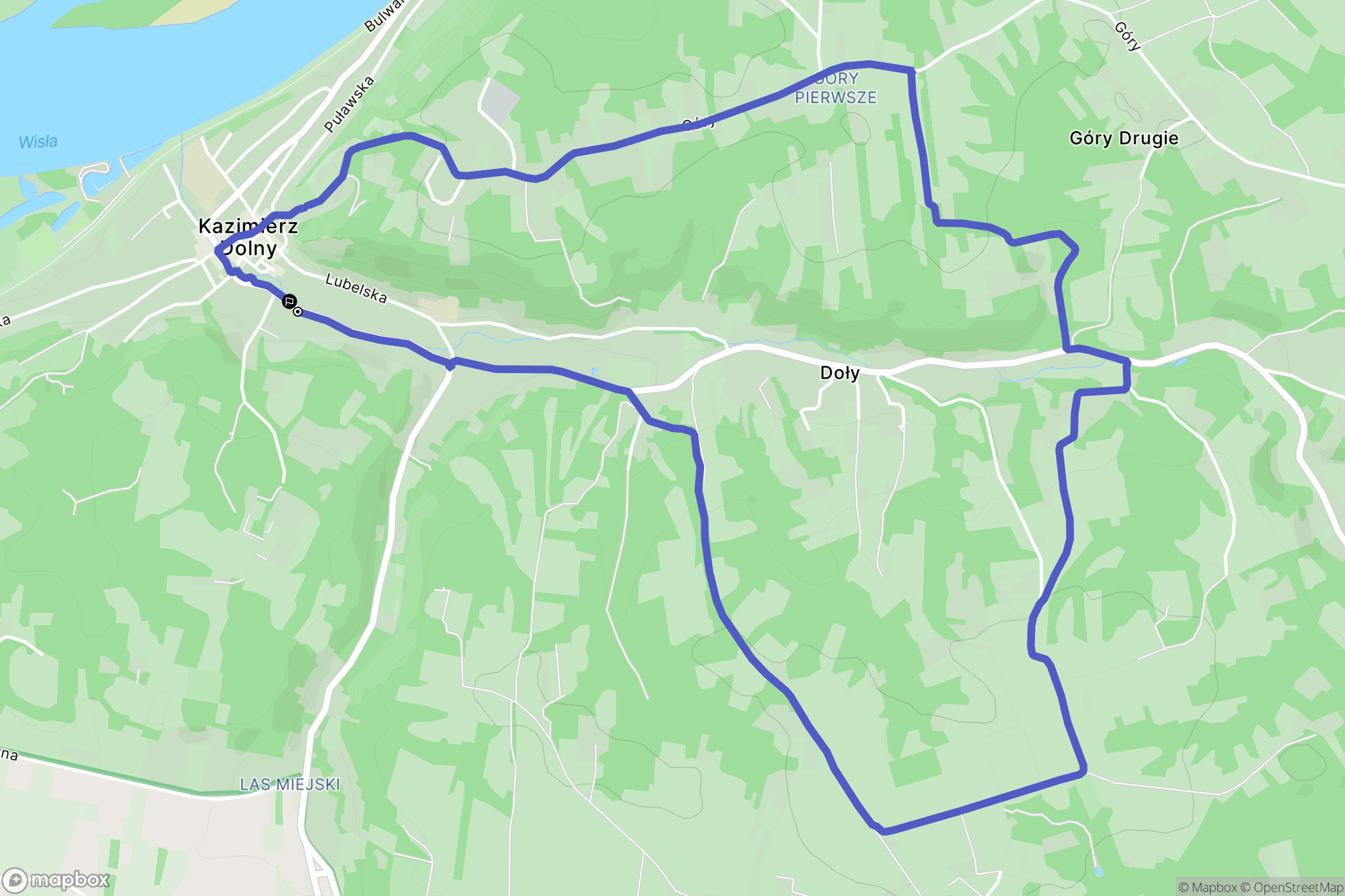 Kazimierz Dolny: mapa trasy - Poland