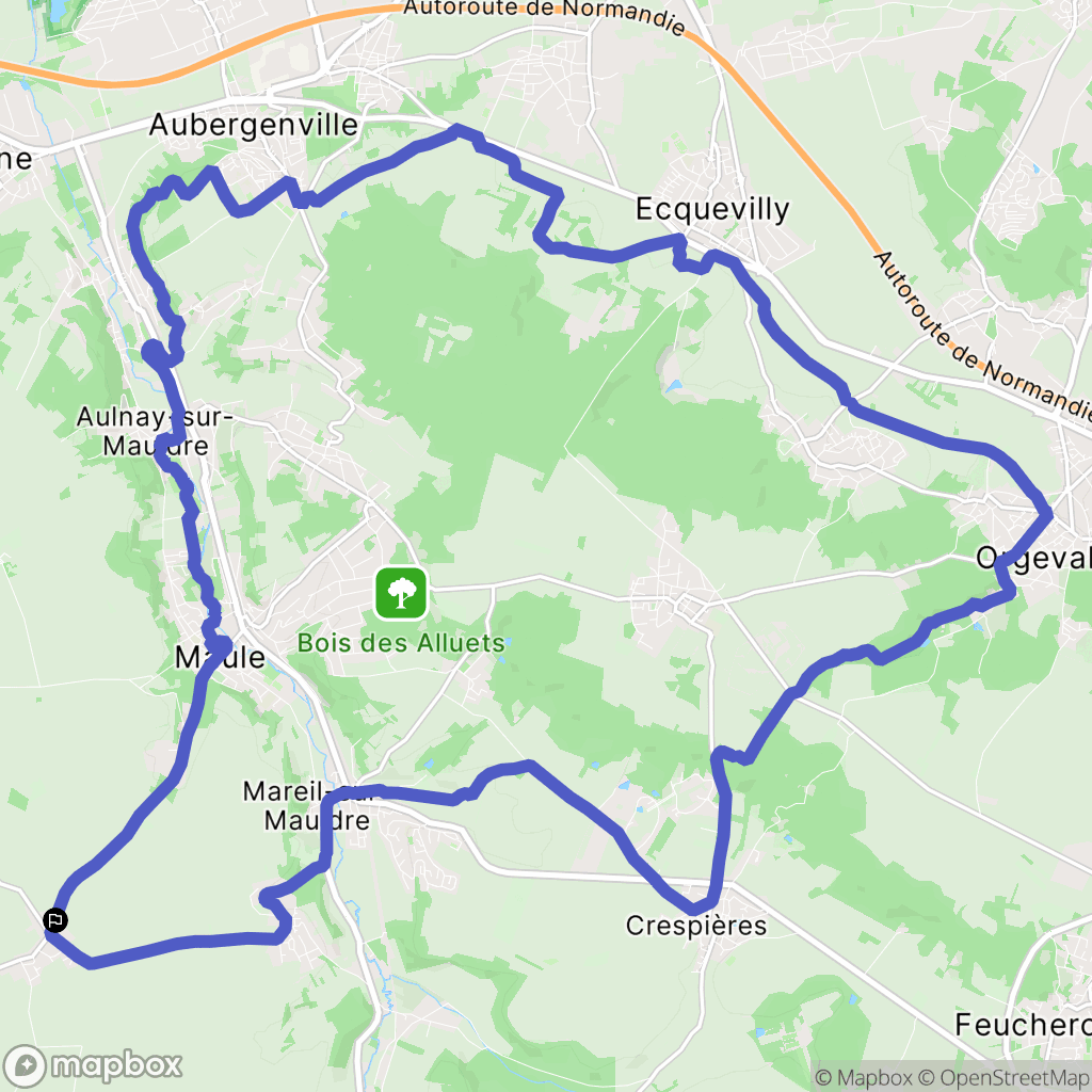 Andelu : carte du parcours de randonnée - France