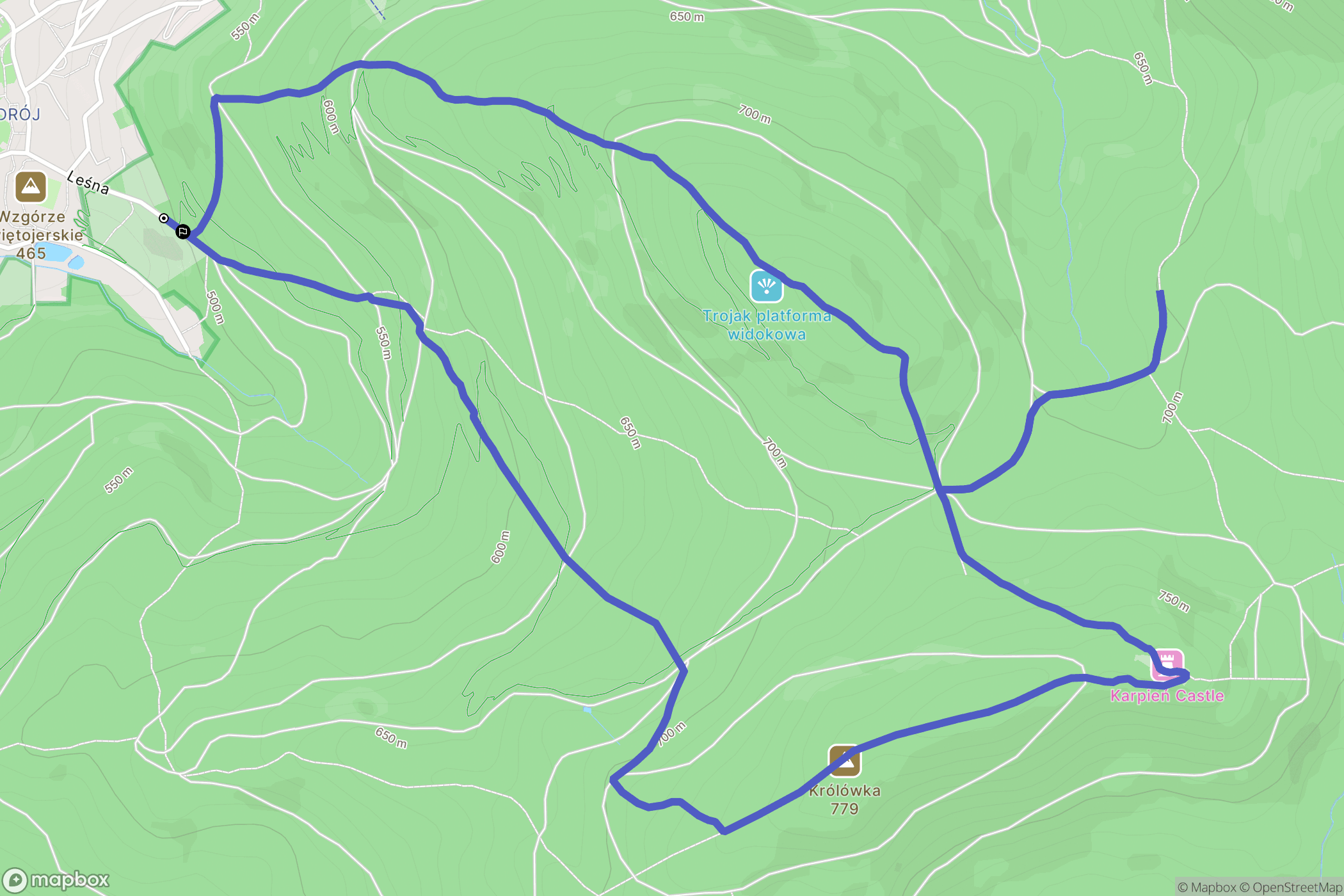 Lądek-Zdrój: mapa trasy - Poland