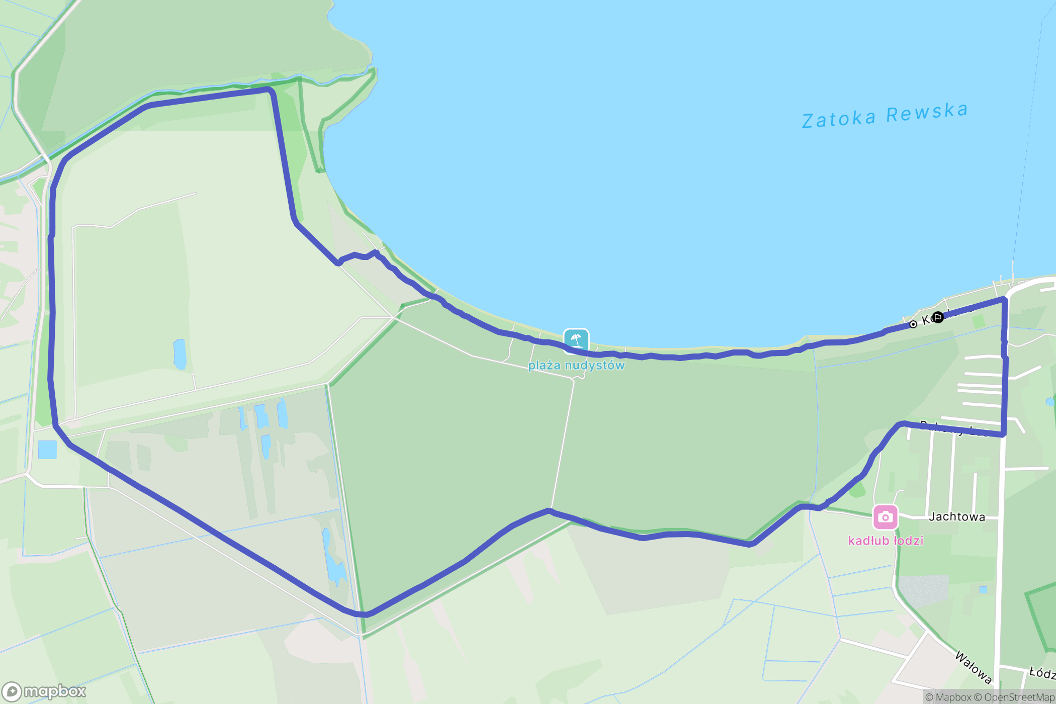 Rewa: mapa trasy - Poland