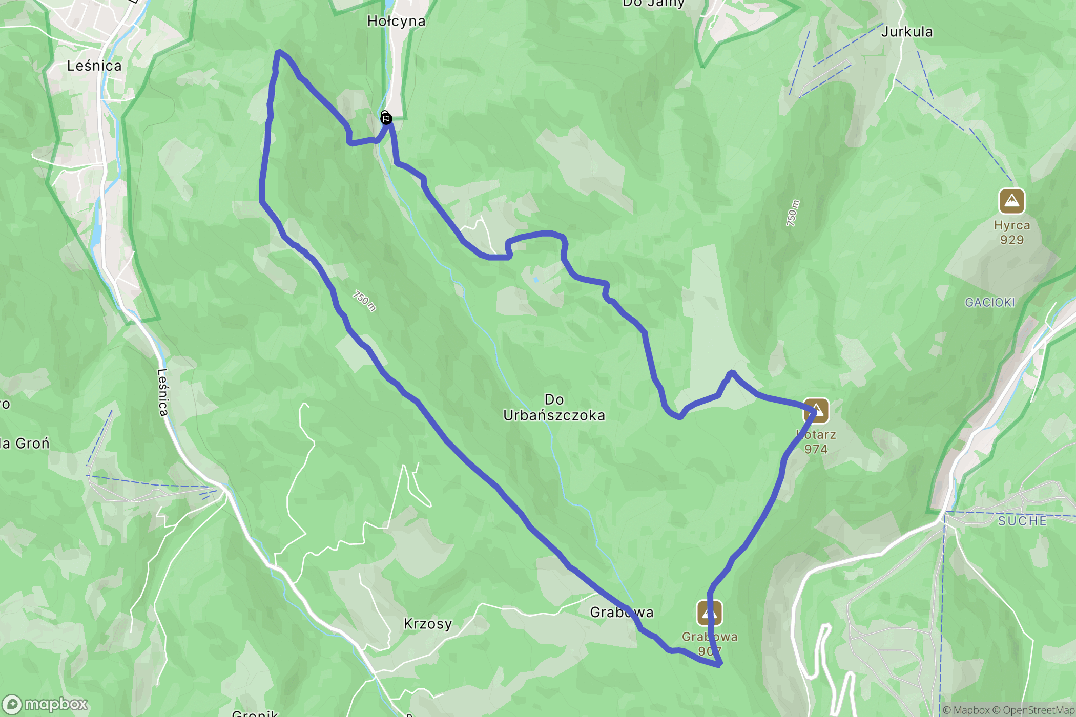 Brenna: mapa trasy - Poland