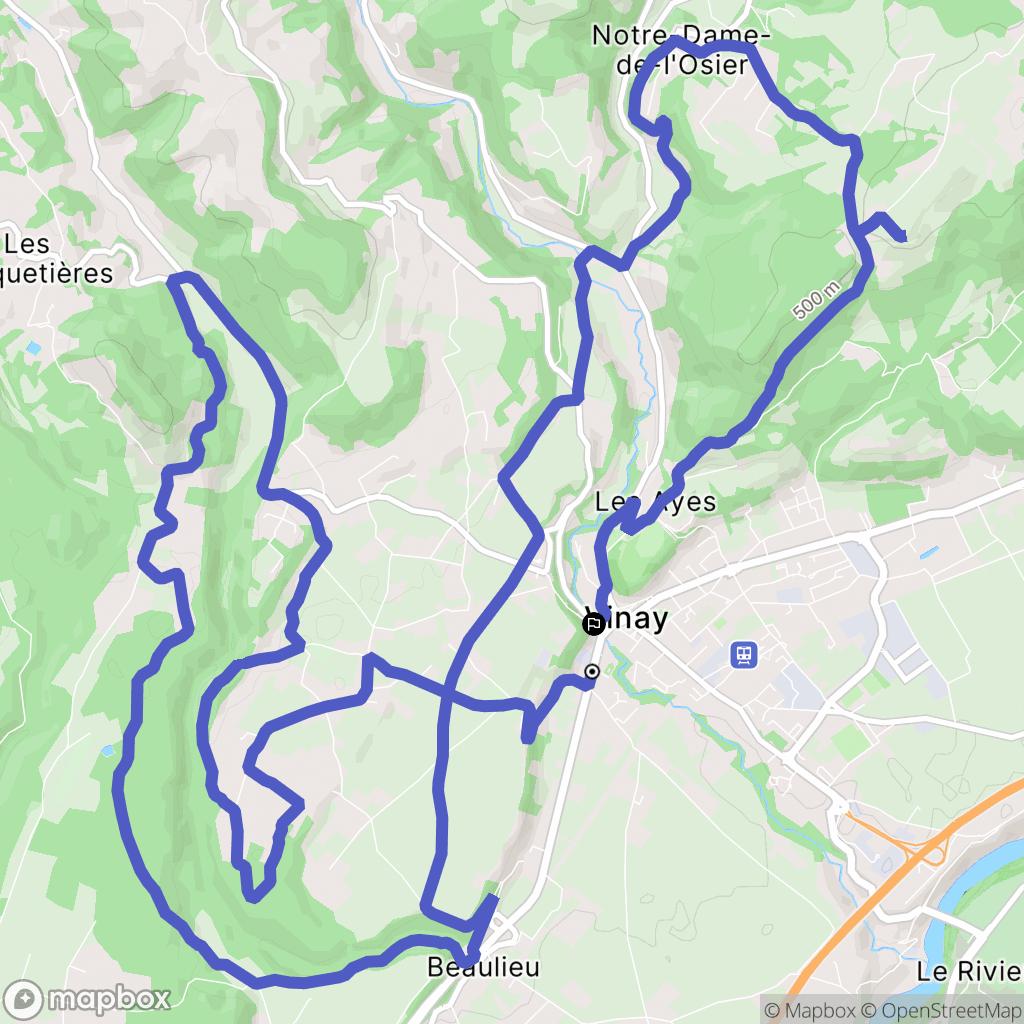 Vinay : carte du parcours de randonnée - France