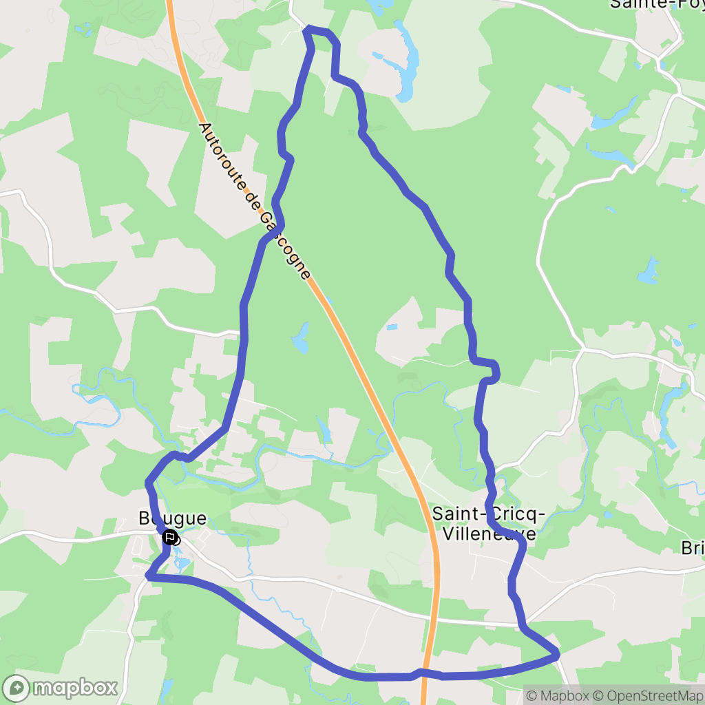 Bougue : carte du parcours de randonnée - France