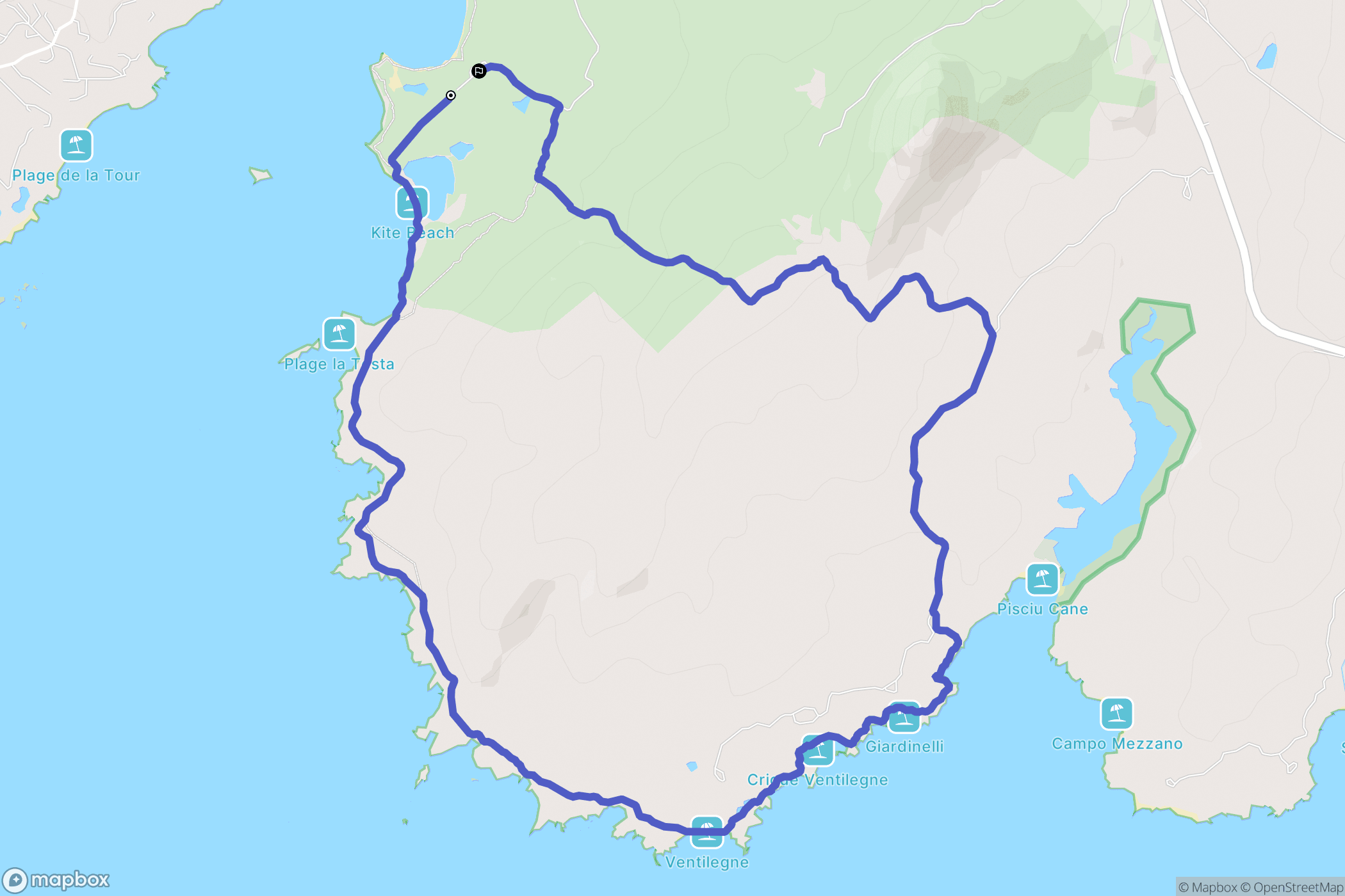 Figari : carte du parcours de randonnée - France