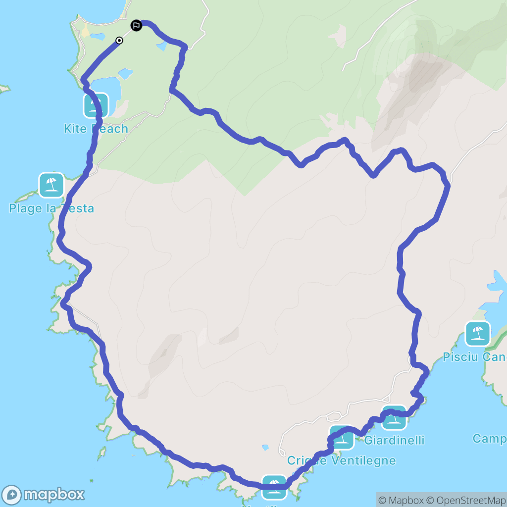Figari : carte du parcours de randonnée - France