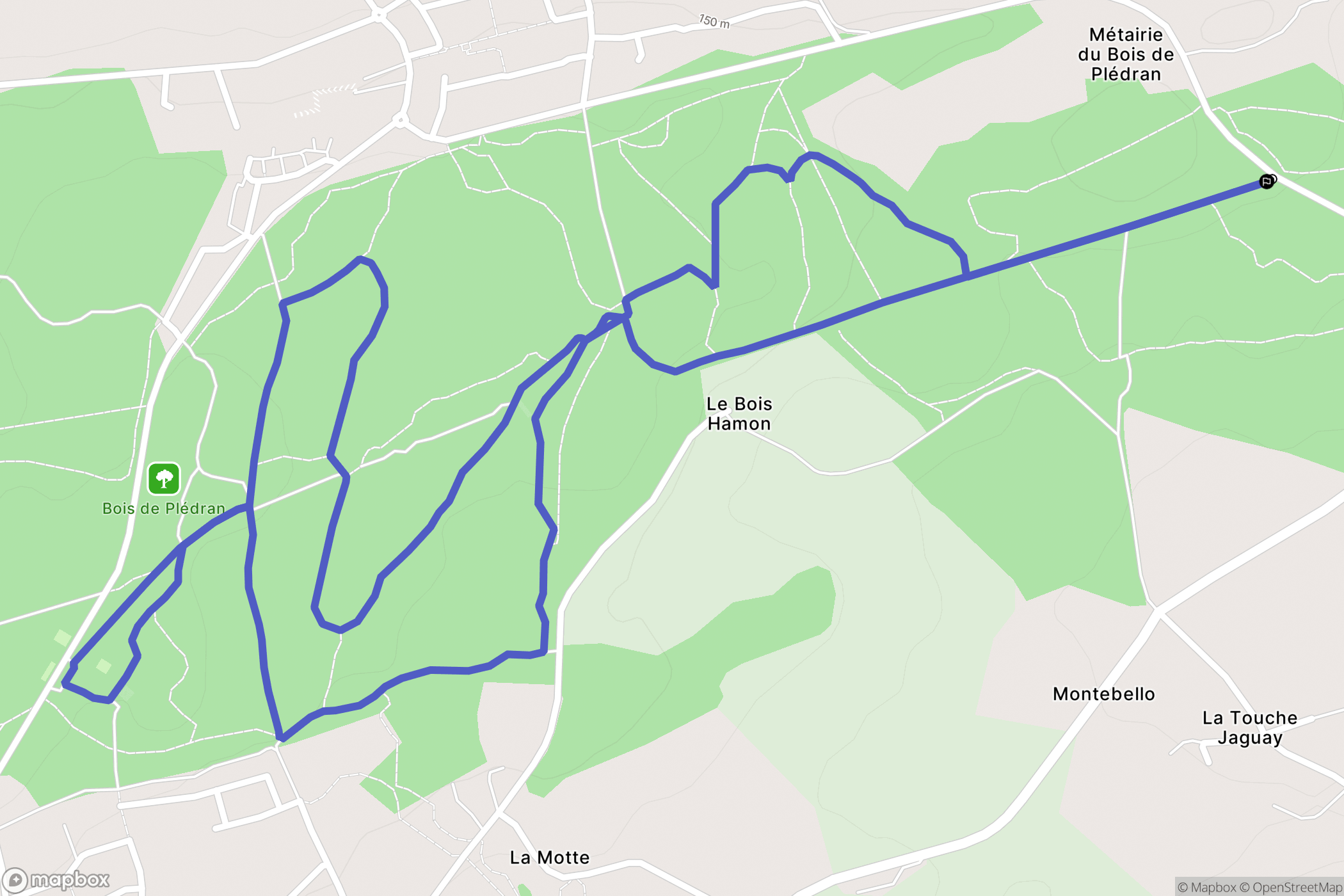 Plédran : carte du parcours de randonnée - France