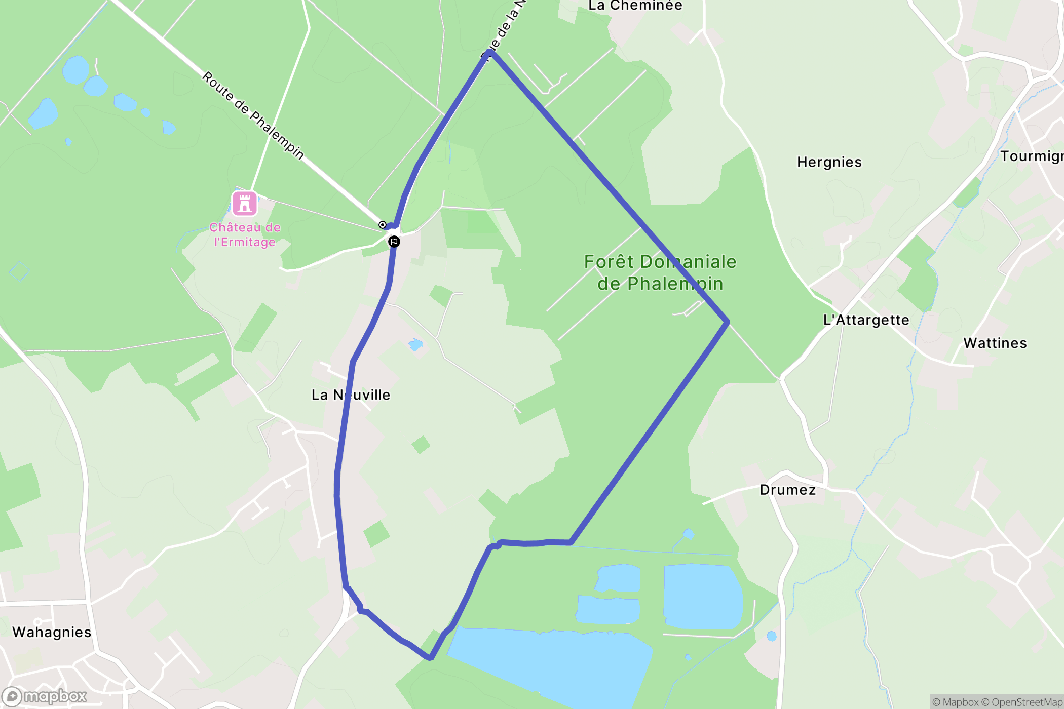 La Neuville : carte du parcours de randonnée - France