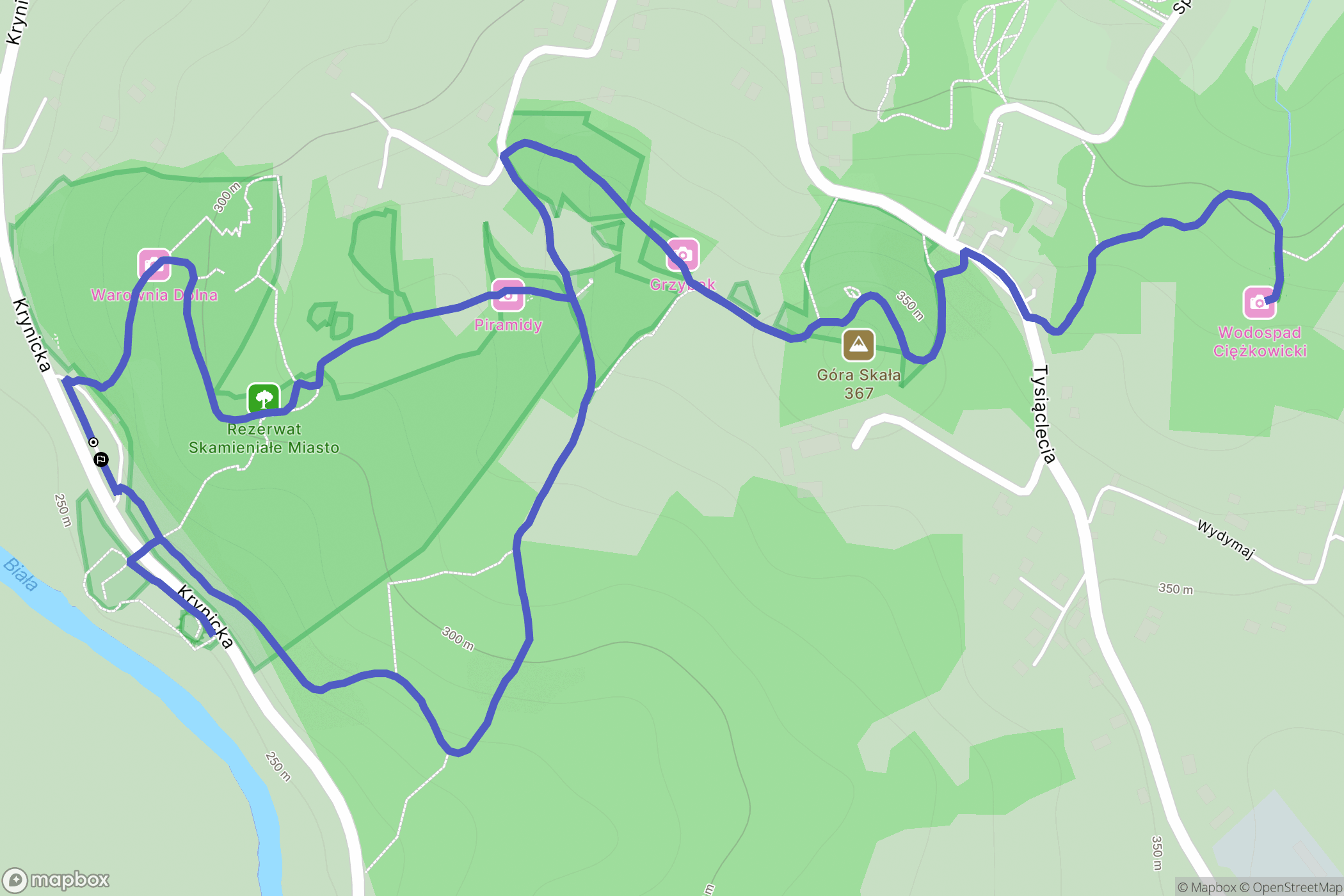 Ciężkowice: mapa trasy - Poland