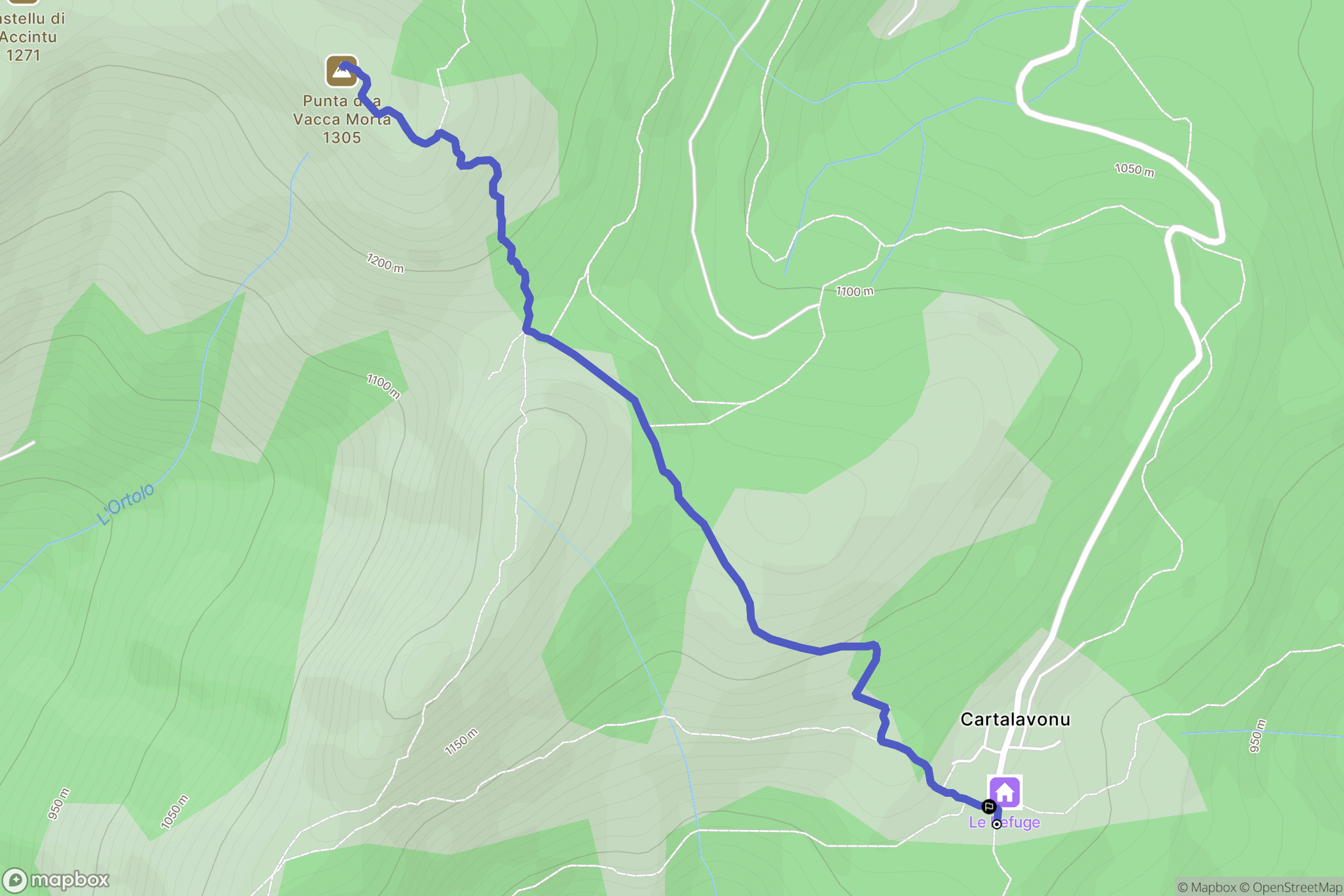 Porto-Vecchio : carte du parcours de randonnée - France