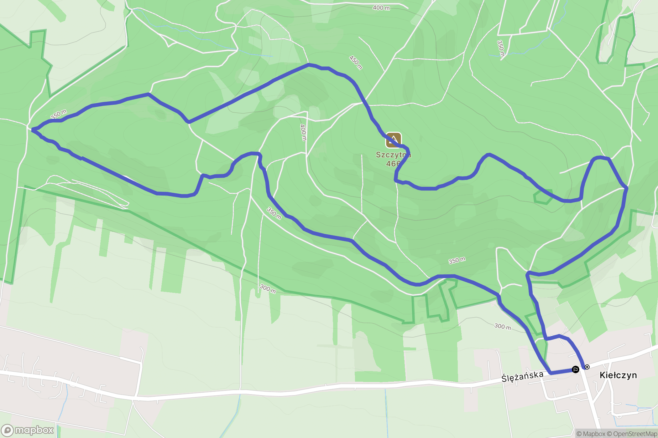 Kiełczyn: mapa trasy - Poland