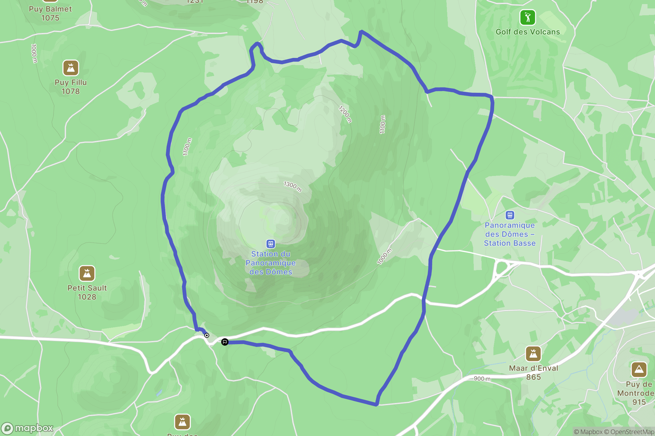 Orcines : carte du parcours de randonnée - France