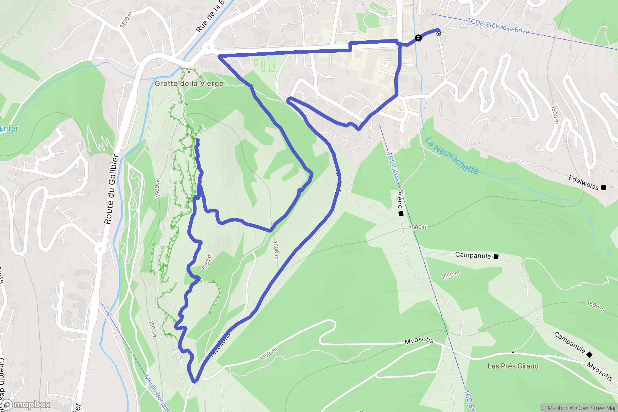 Valloire : carte du parcours de randonnée - France