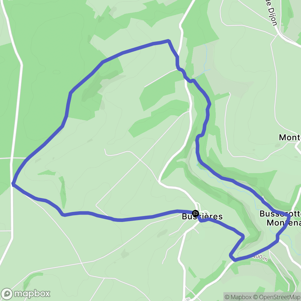 Bussières : carte du parcours de randonnée - France