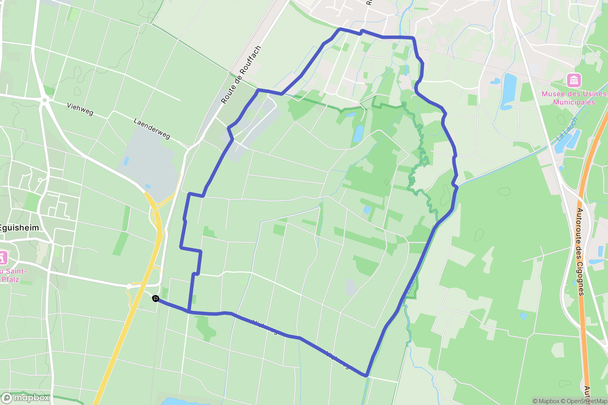 Eguisheim : carte du parcours de randonnée - France