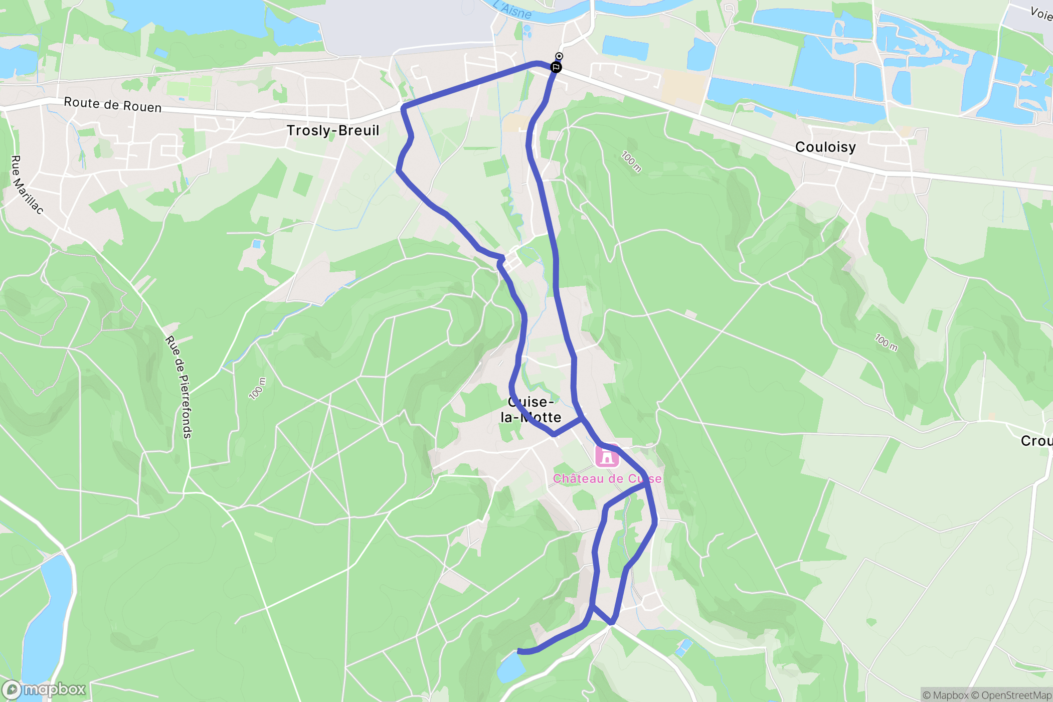 Cuise-la-Motte : carte du parcours de randonnée - France