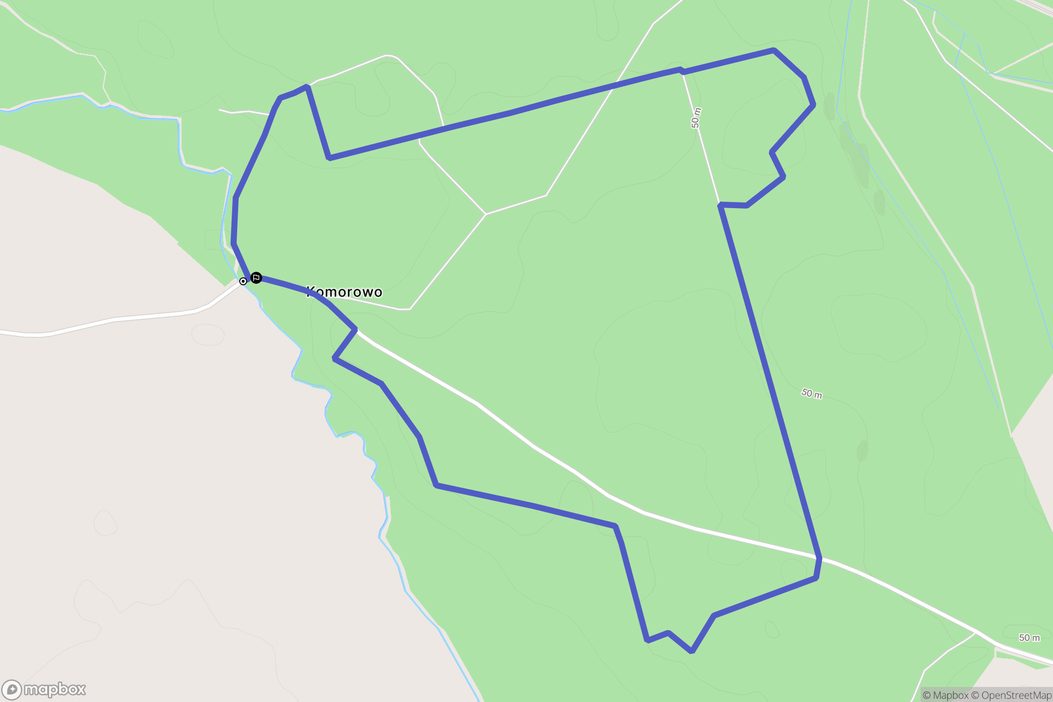 Komorowo: mapa trasy - Poland