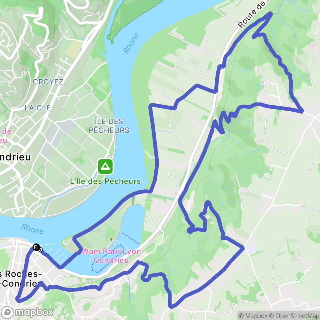 Les Roches-de-Condrieu : carte du parcours de randonnée - France