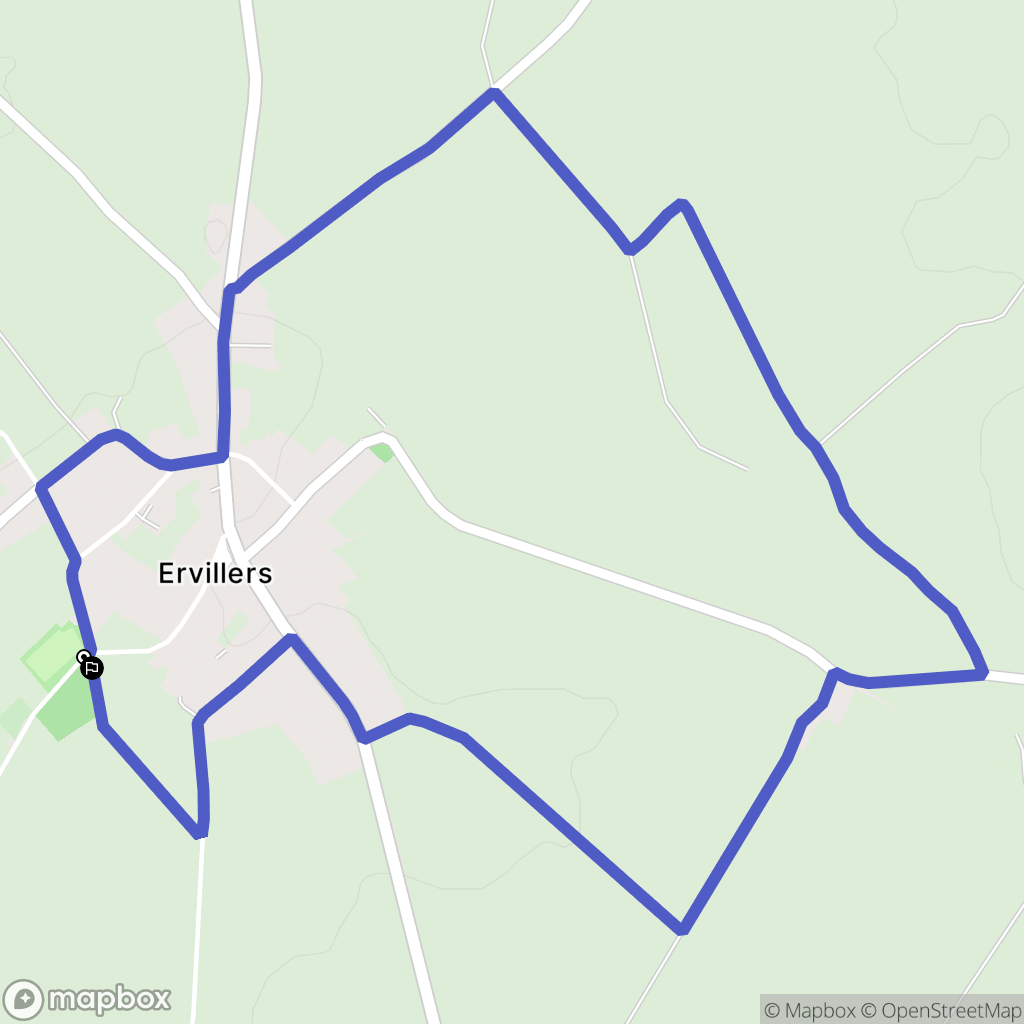 Ervillers : carte du parcours de randonnée - France