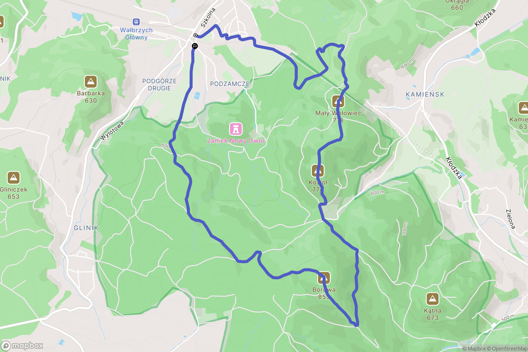 Wałbrzych: mapa trasy - Poland