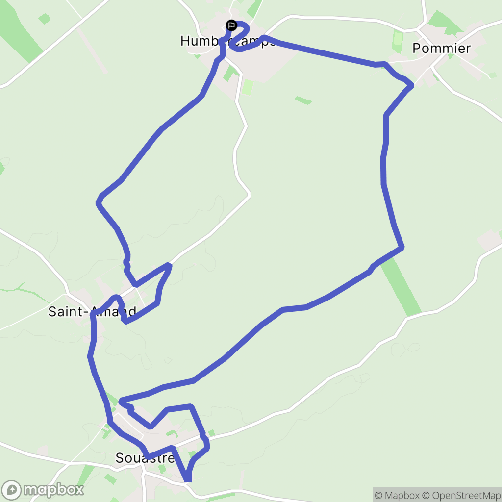 Humbercamps : carte du parcours de randonnée - France