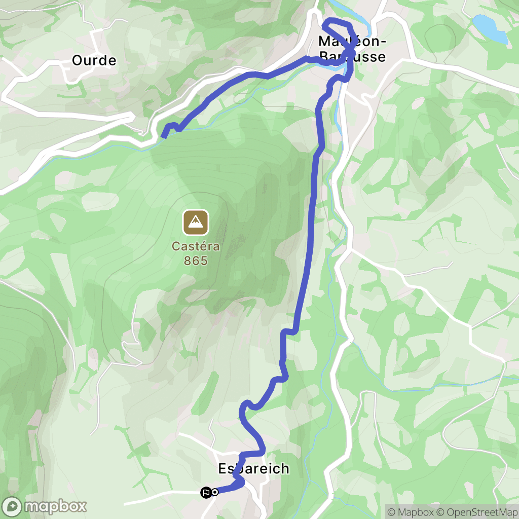 Esbareich : carte du parcours de randonnée - France