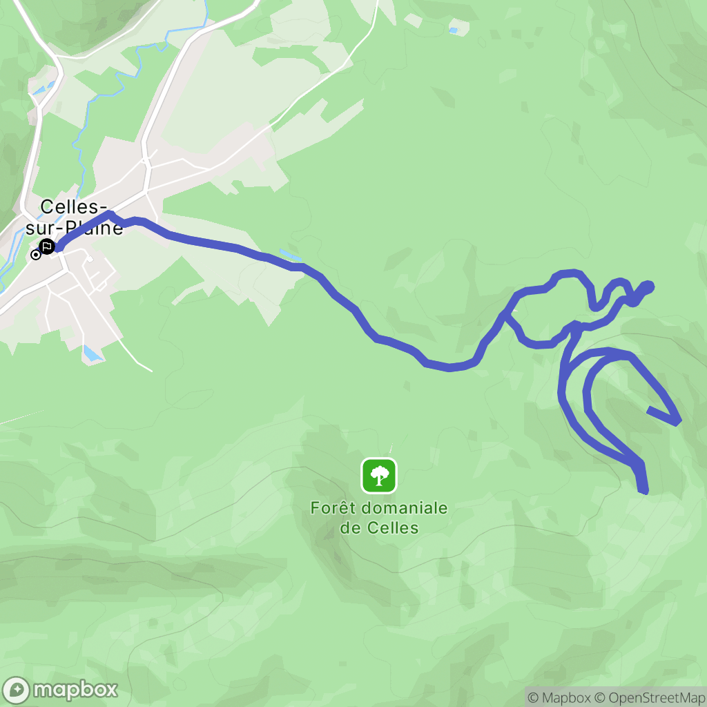Celles-sur-Plaine : carte du parcours de randonnée - France
