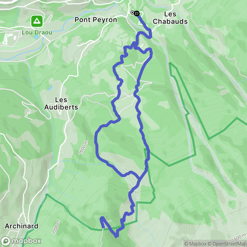 Orcières : carte du parcours de randonnée - France