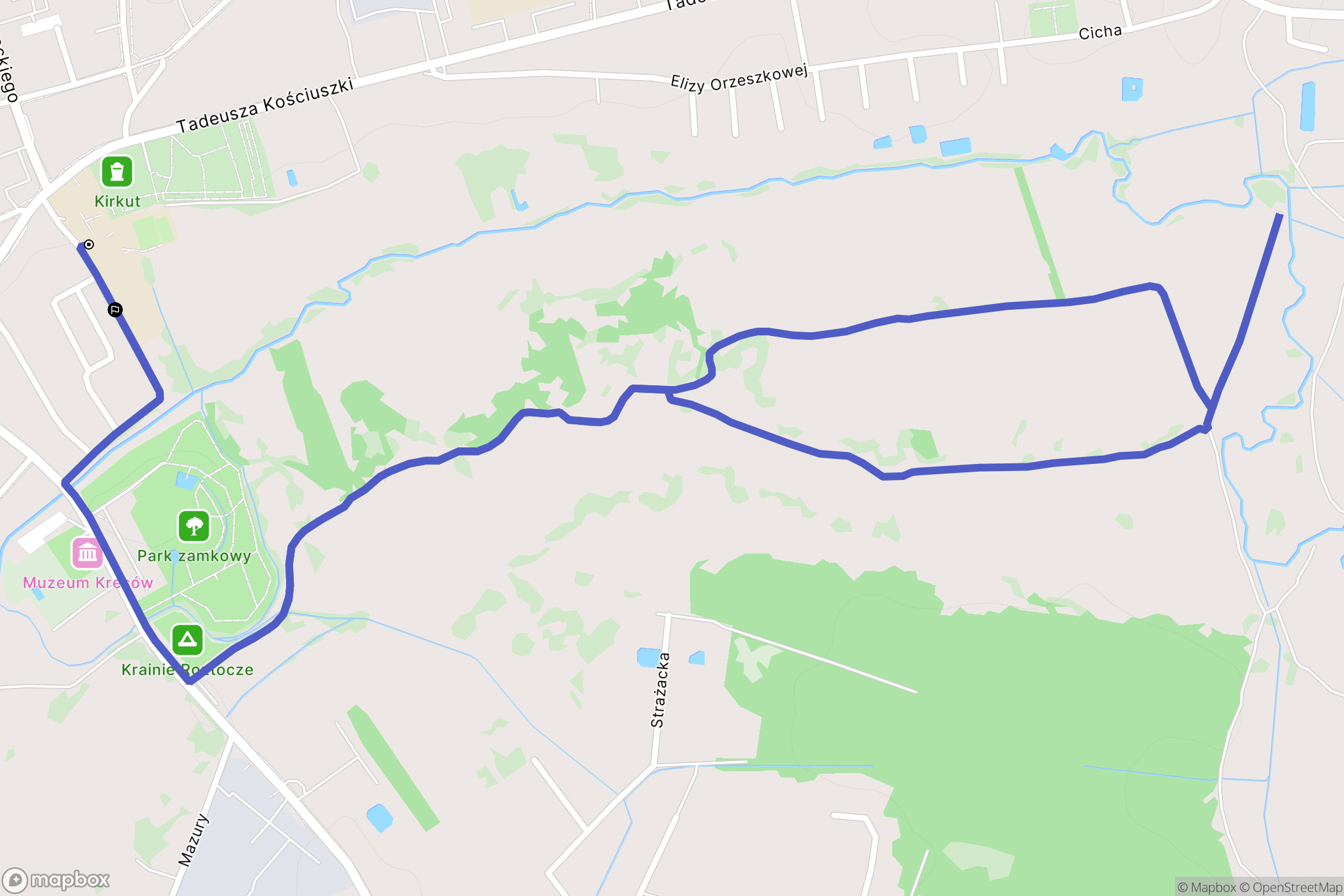 Lubaczów: mapa trasy - Poland