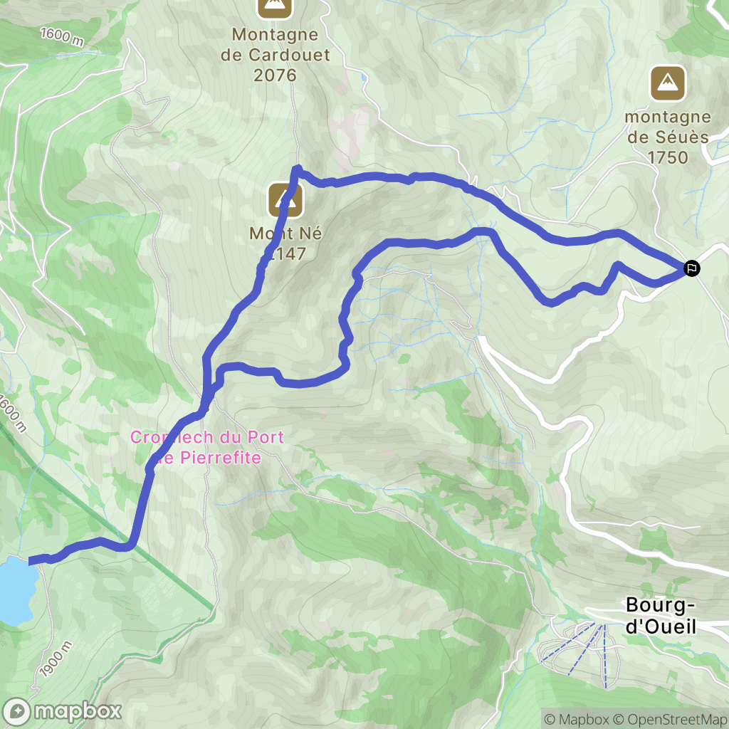 Ferrere : carte du parcours de randonnée - France