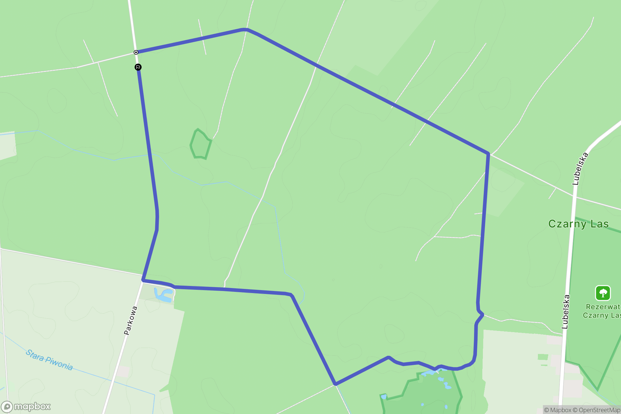Zieleniec: mapa trasy - Poland