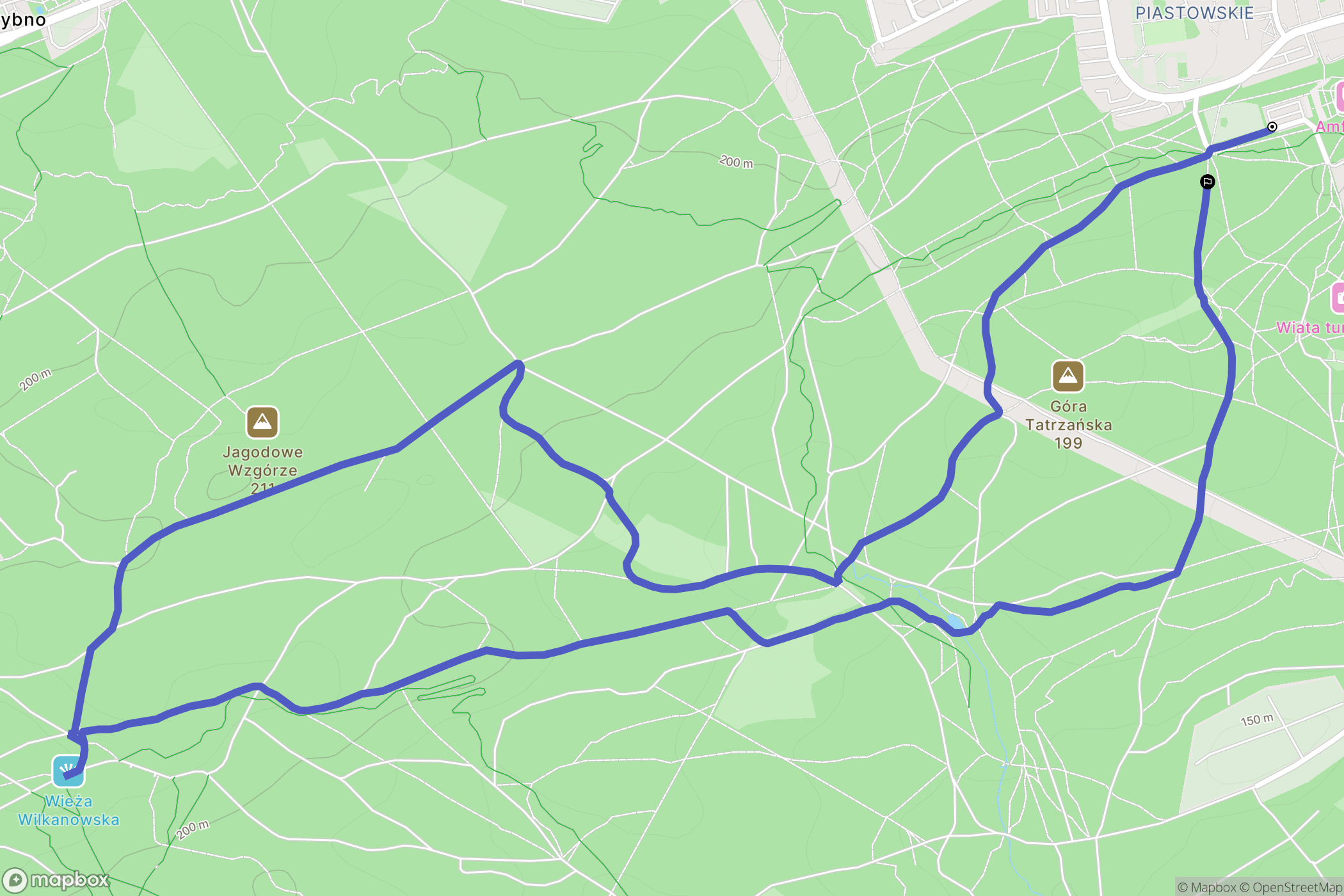 Zielona Góra: mapa trasy - Poland