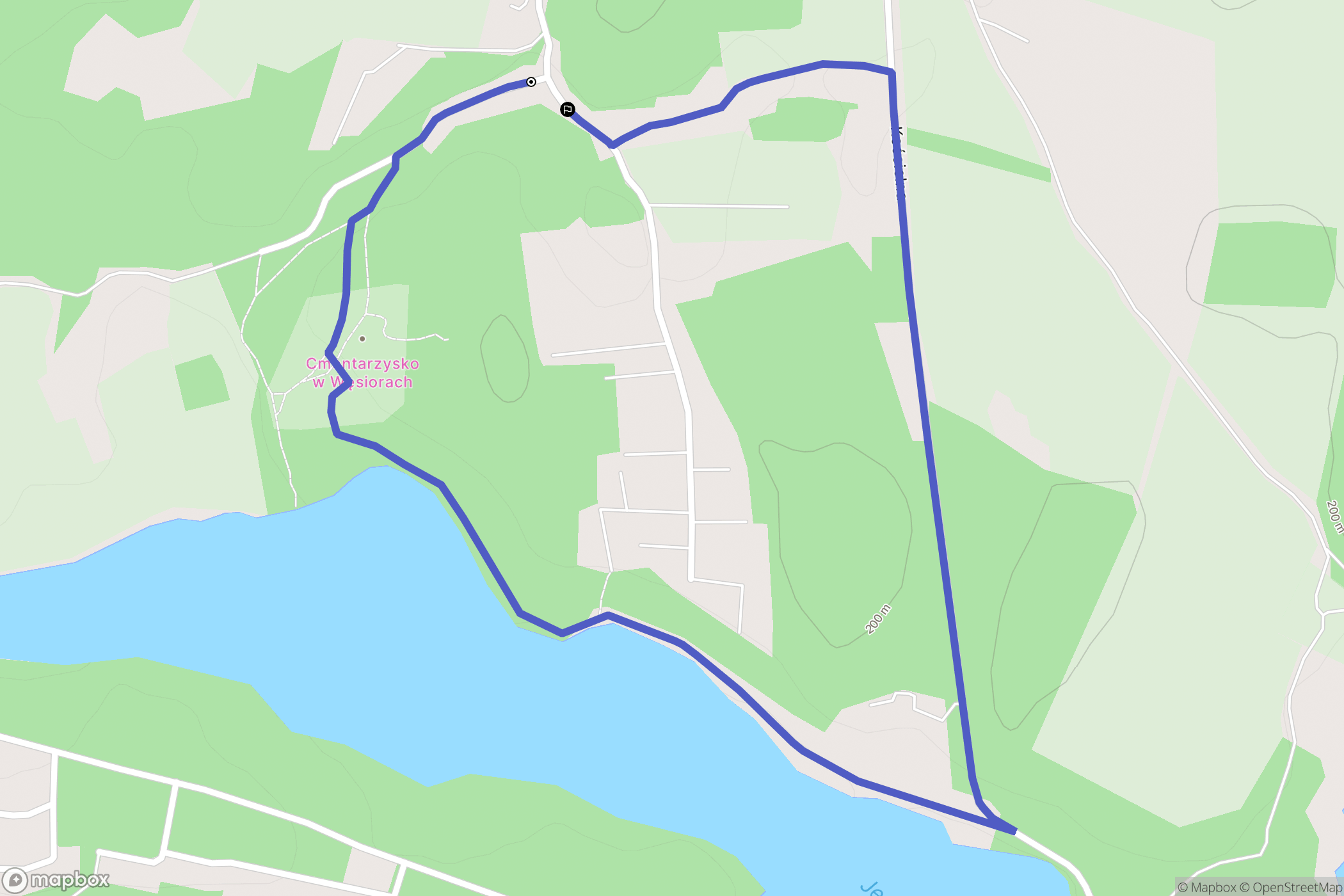 Węsiory: mapa trasy - Poland