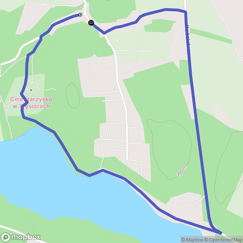 Węsiory: mapa trasy - Poland