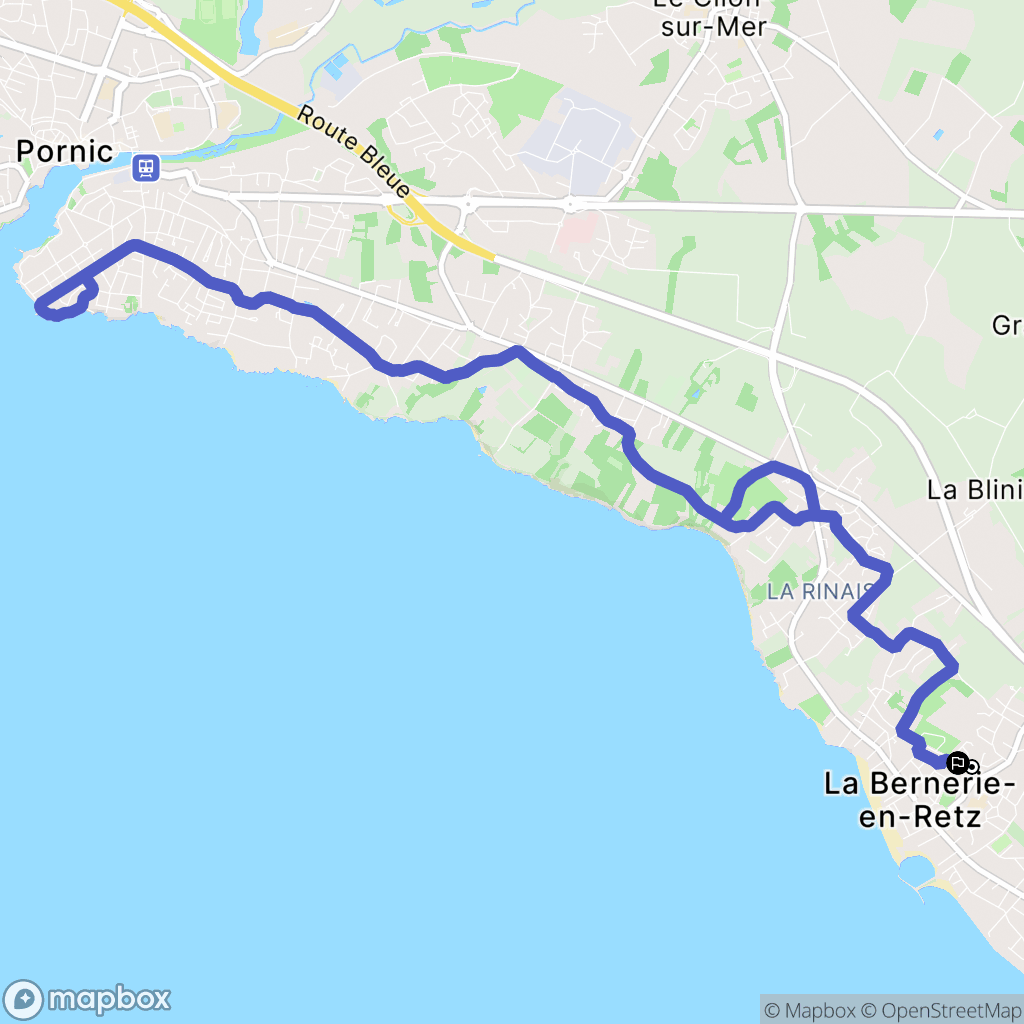 La Bernerie-en-Retz : carte du parcours de randonnée - France