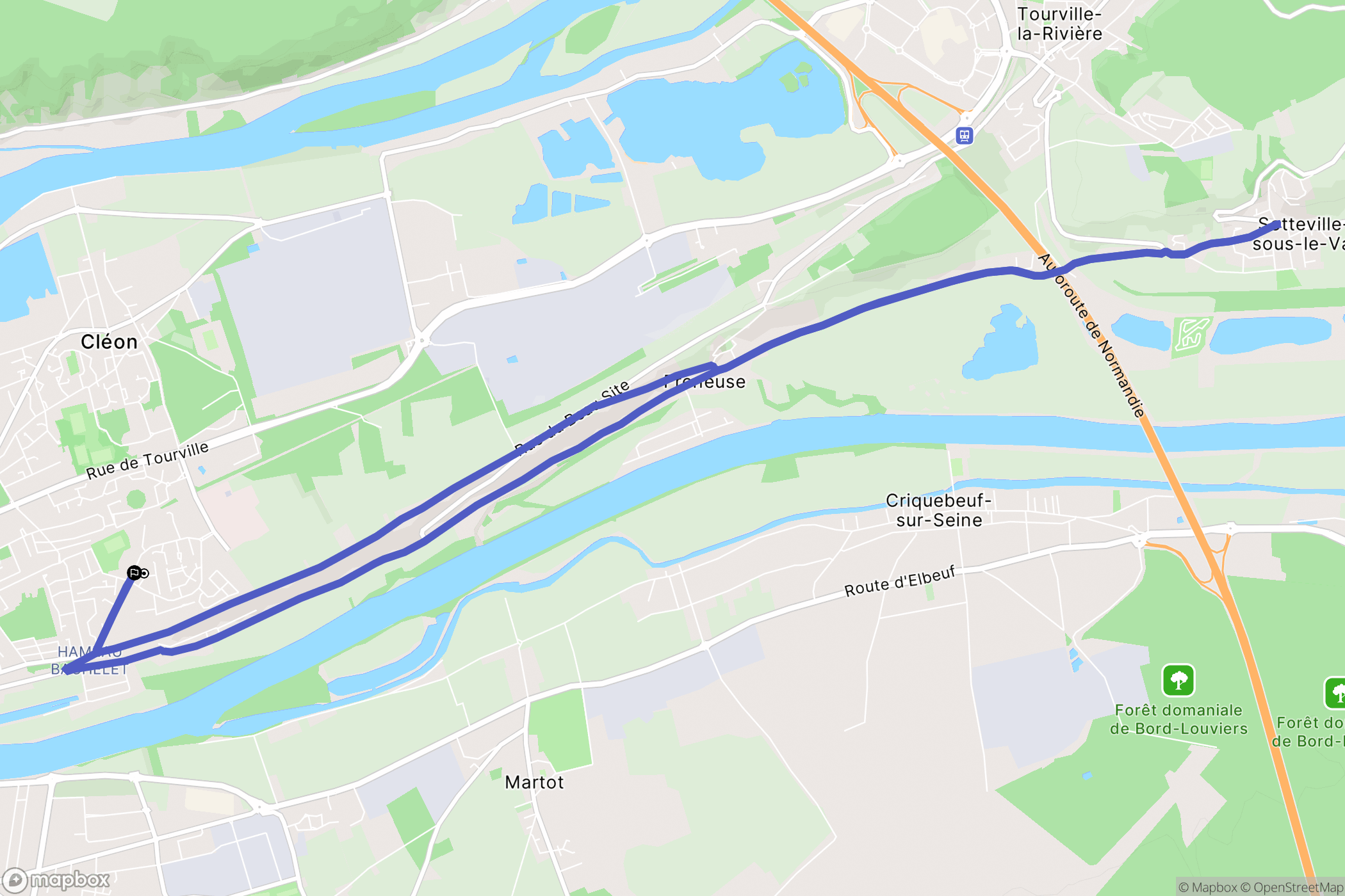 Saint-Aubin-lès-Elbeuf : carte du parcours de randonnée - France