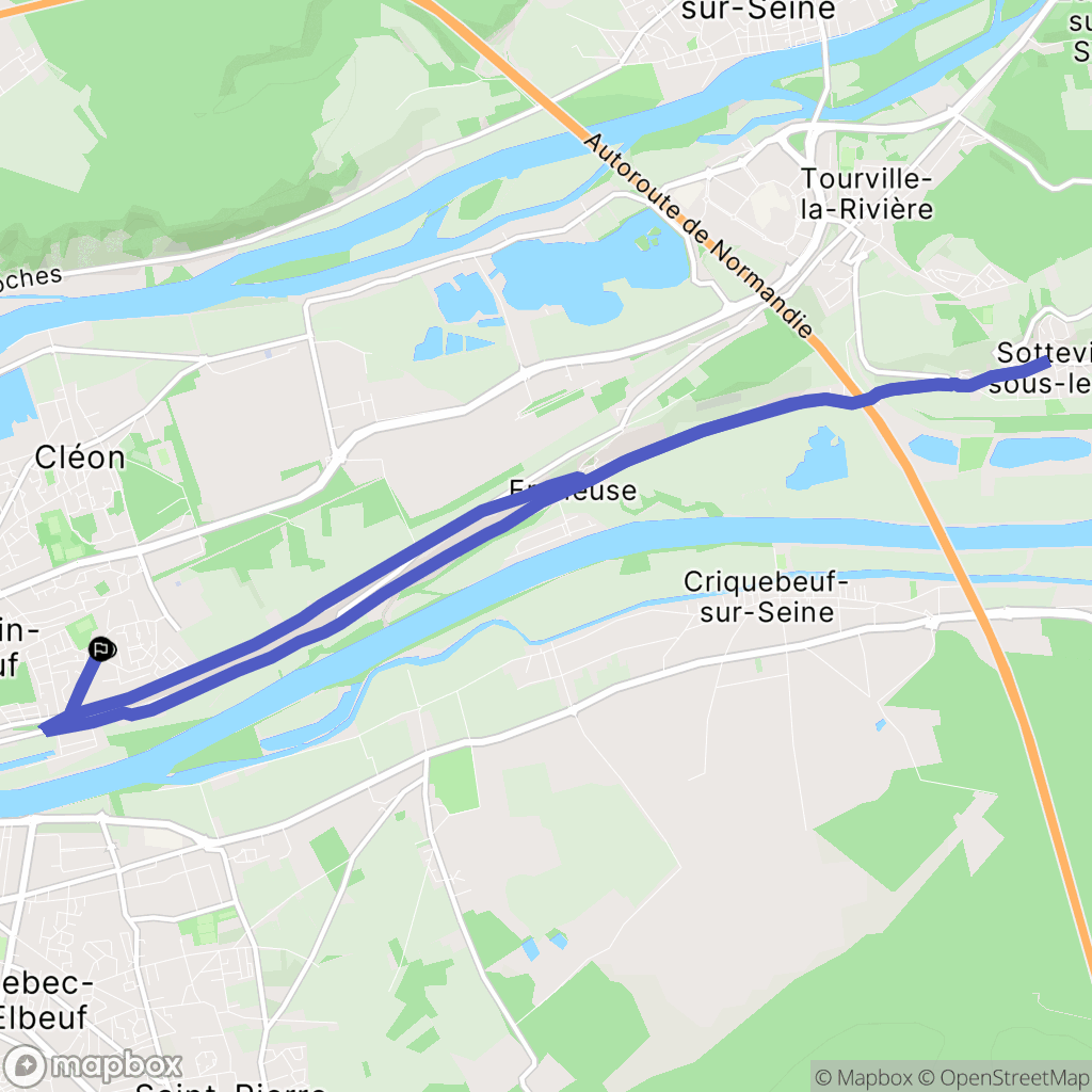 Saint-Aubin-lès-Elbeuf : carte du parcours de randonnée - France