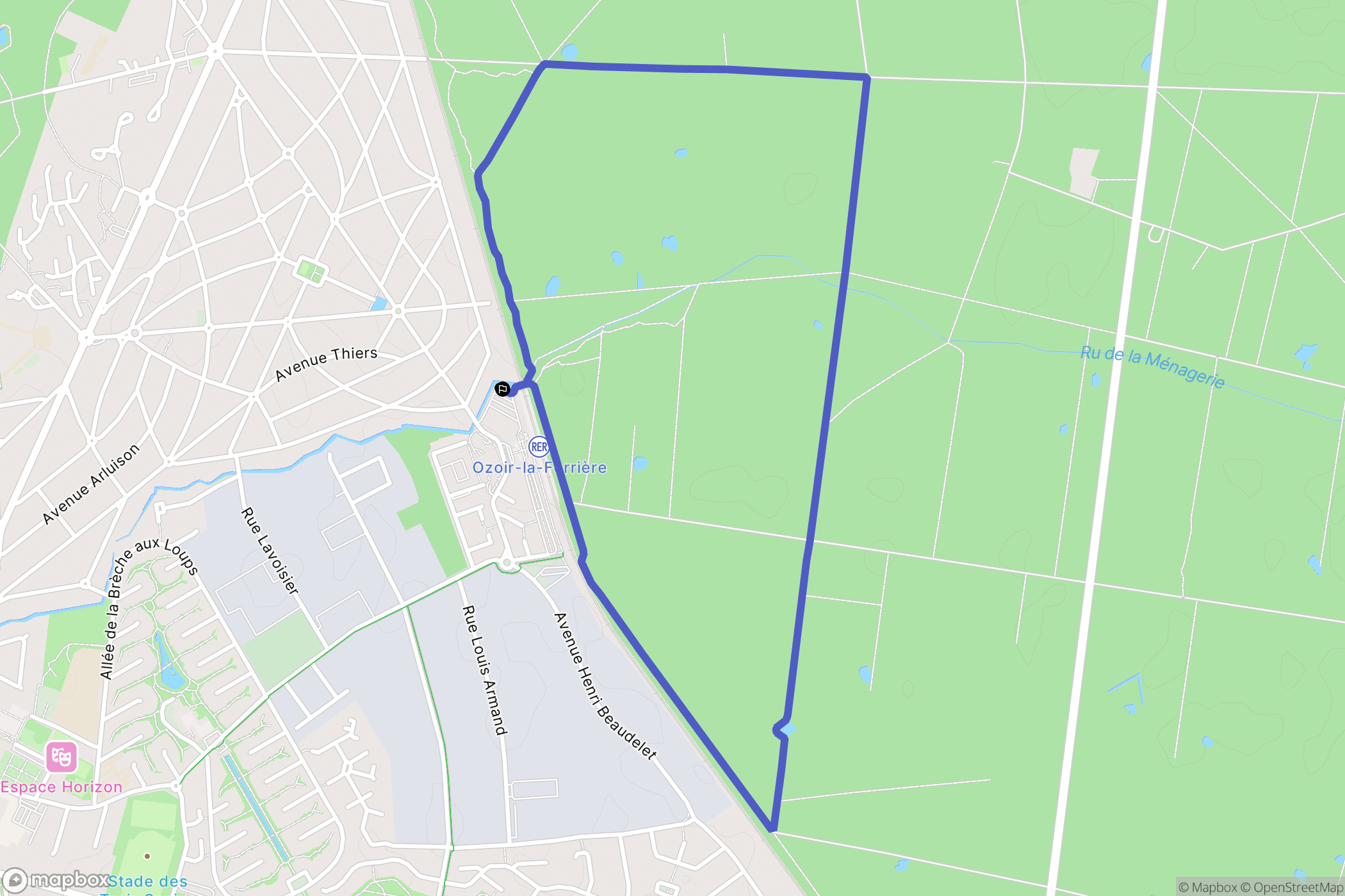 Ozoir-la-Ferrière : carte du parcours de randonnée - France