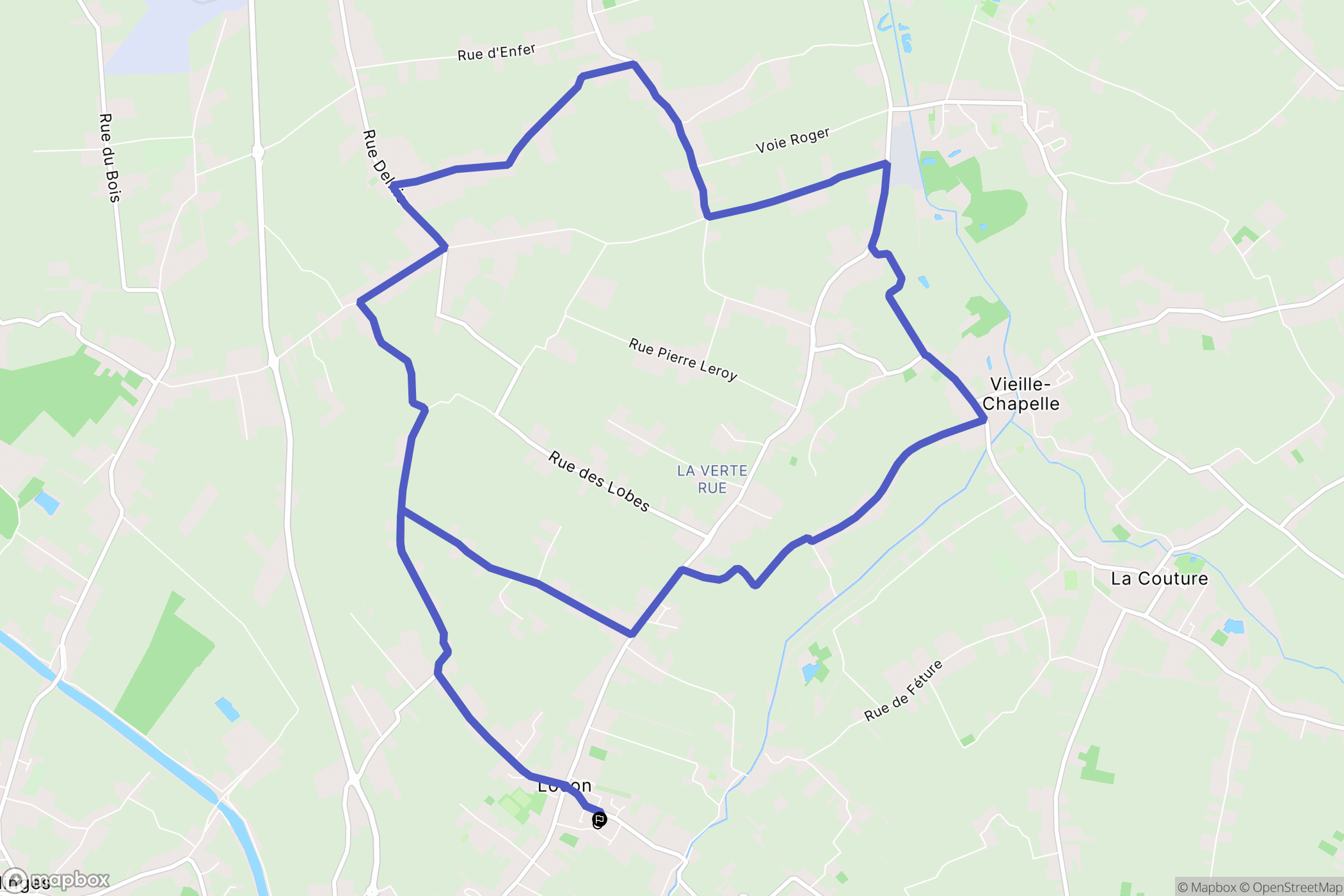 Locon : carte du parcours de randonnée - France