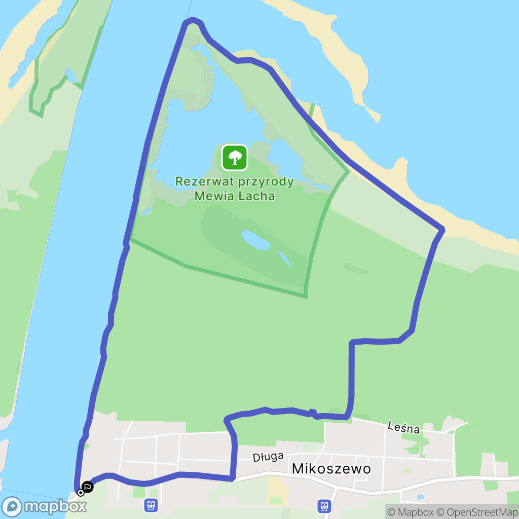 Mikoszewo: mapa trasy - Poland
