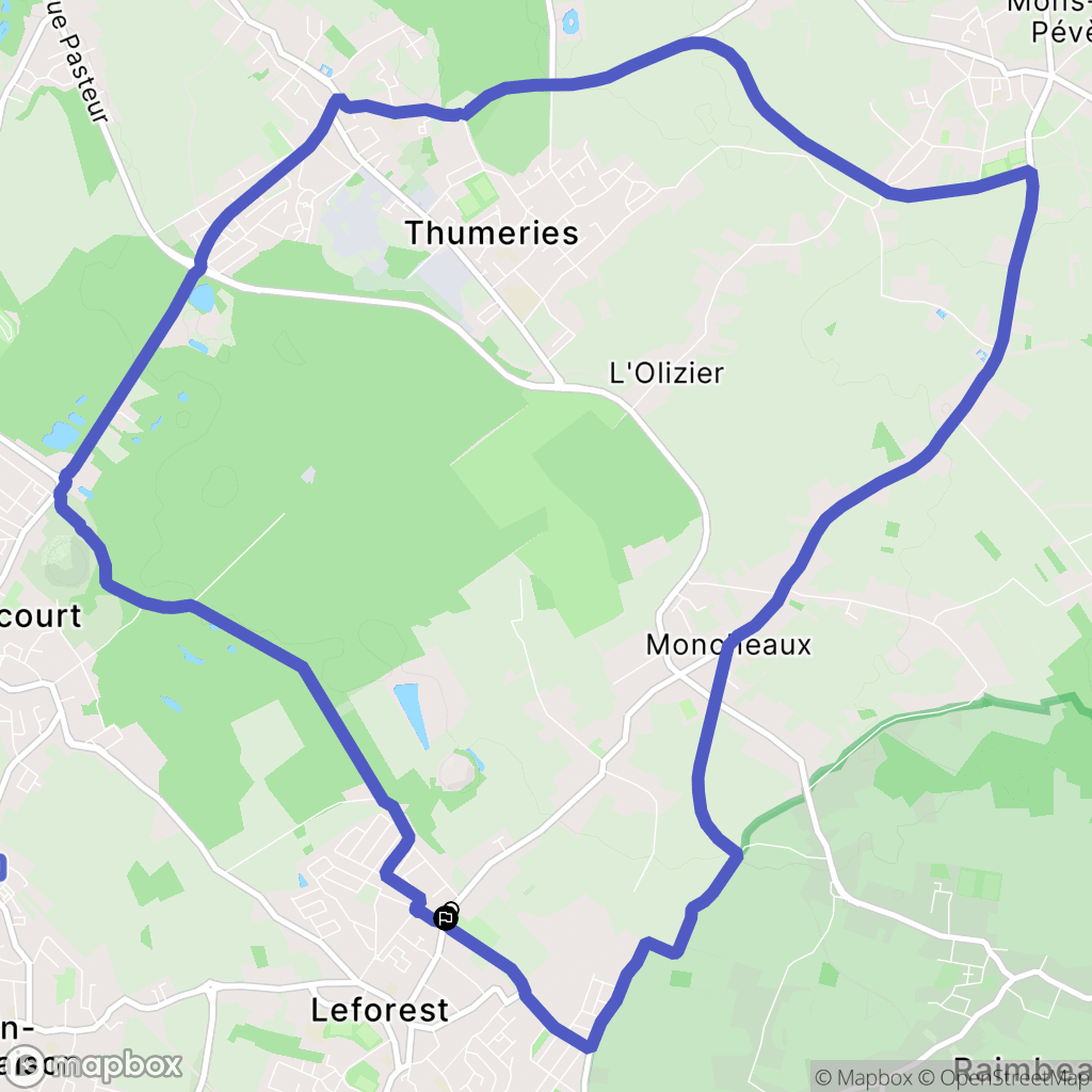 Leforest : carte du parcours de randonnée - France